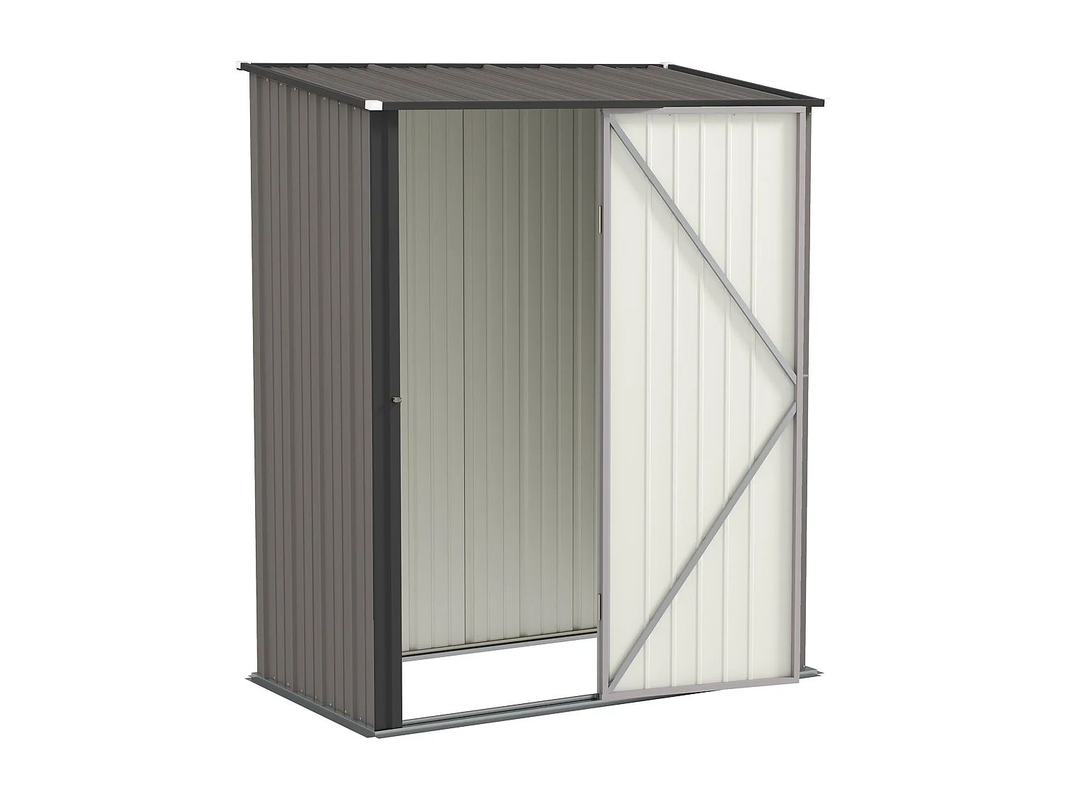 Casetta da giardino per attrezzi in acciaio grigio chiaro