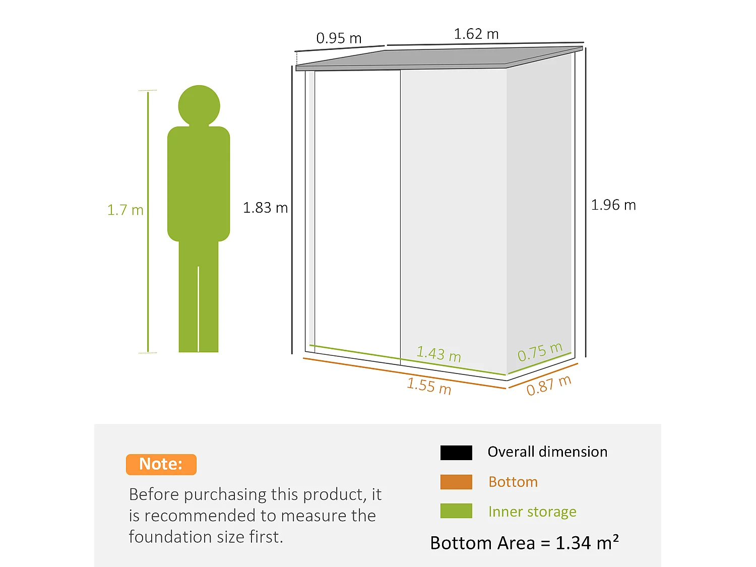 Casetta da giardino per attrezzi in acciaio grigio chiaro