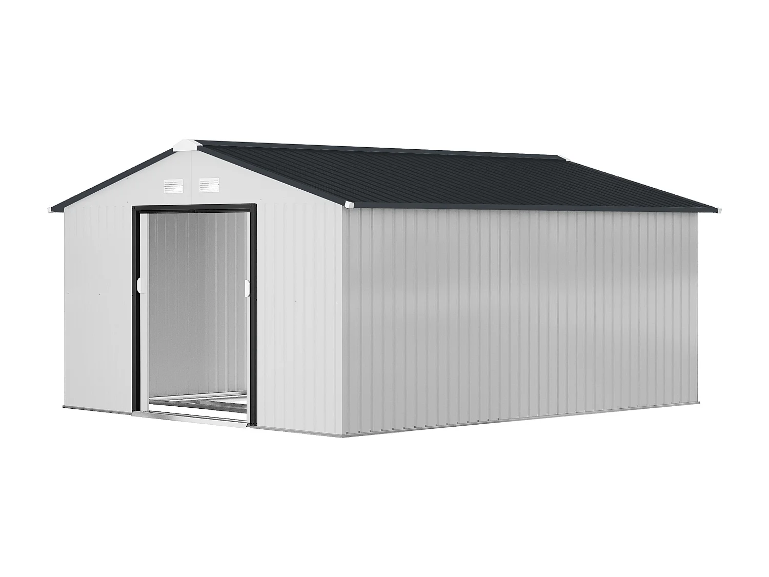 Casetta da giardino grande con doppia porta scorrevole argento