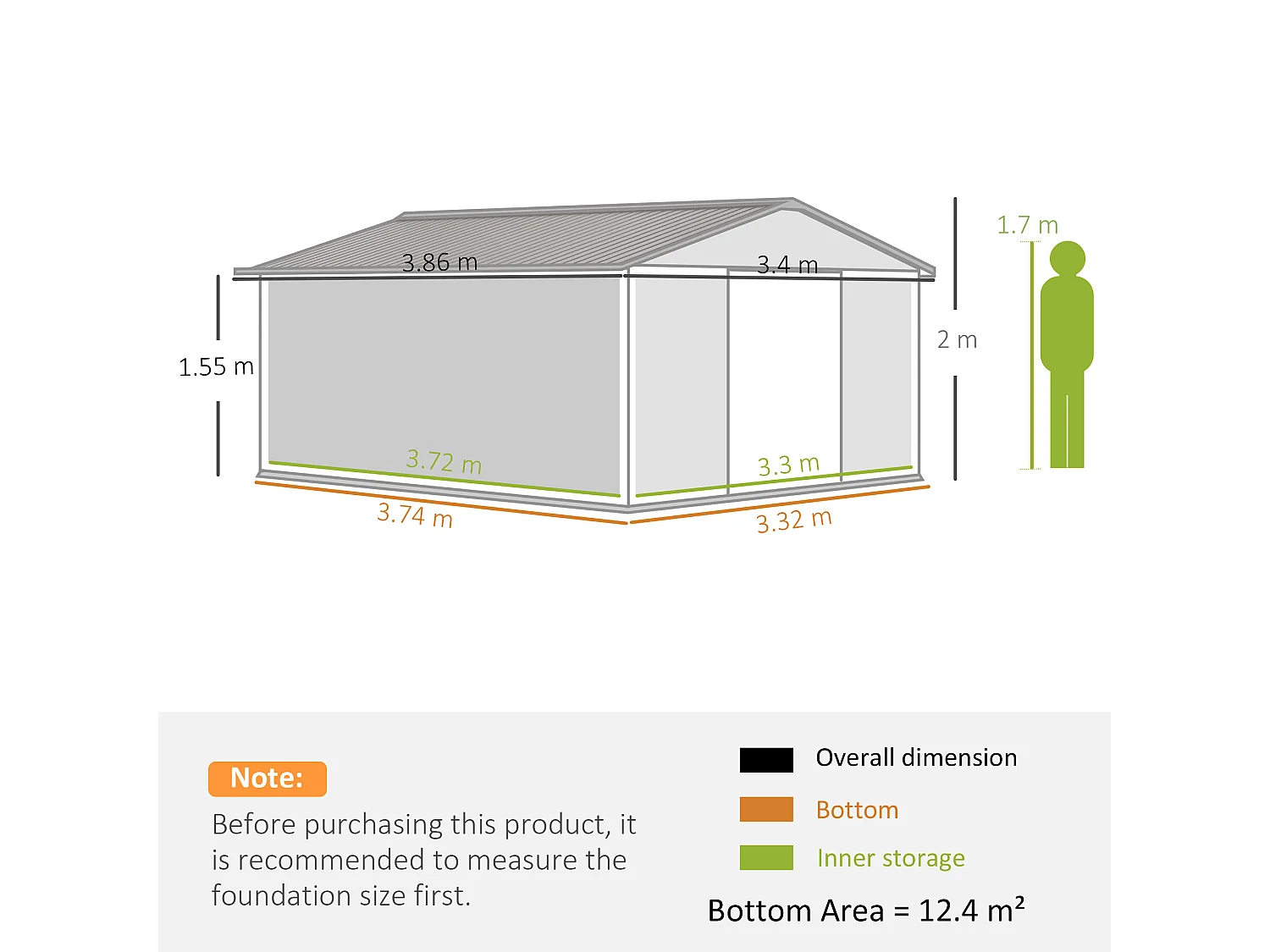 Casetta da giardino grande con doppia porta scorrevole argento