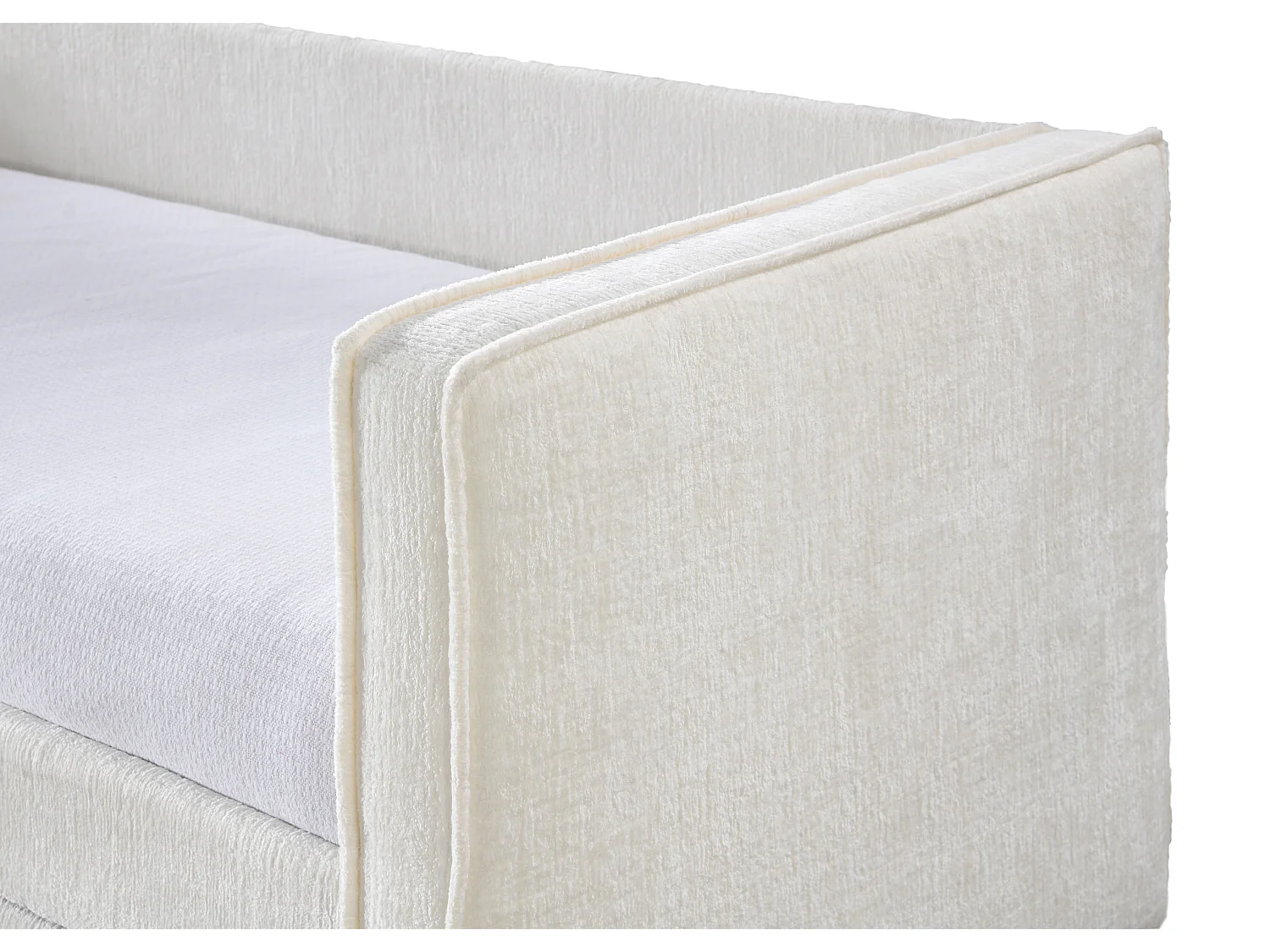 Lit banquette avec tiroir gigogne 2 x 90 x 190 cm – Tissu texturé – Blanc + Matelas – SULAZO