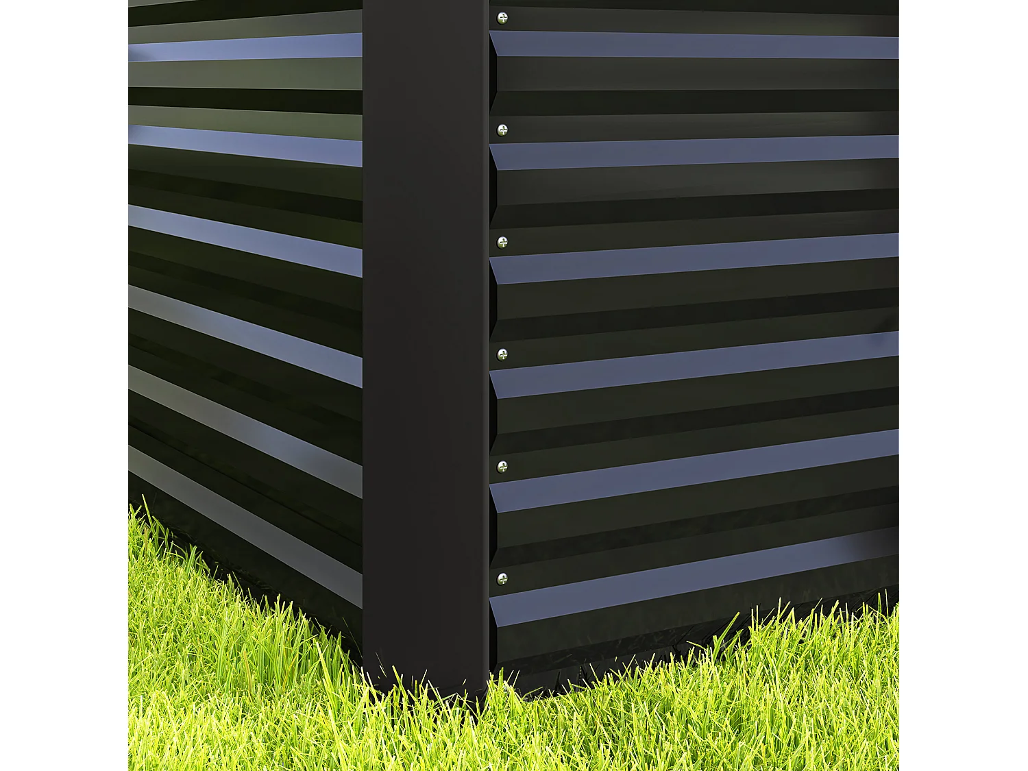 Aiuola rialzata set 2 pezzi rettangolari in acciaio grigio scuro