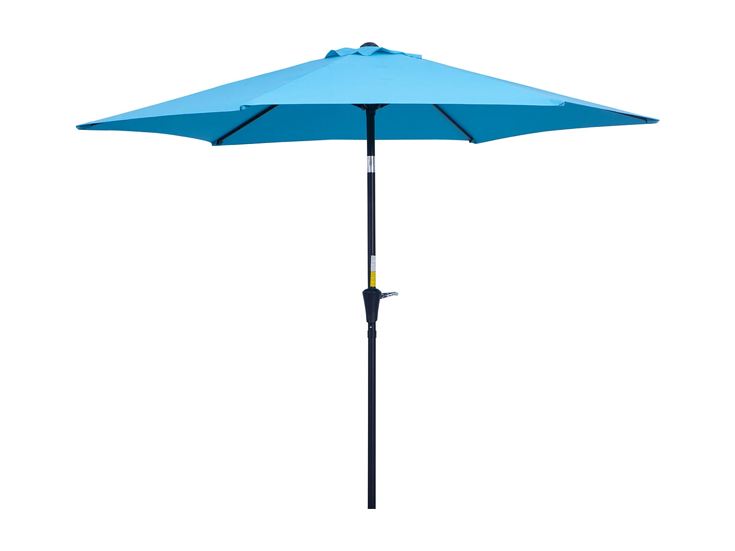 Ombrellone da giardino Ø2.6x2.4 m con manovella e inclinabile blu