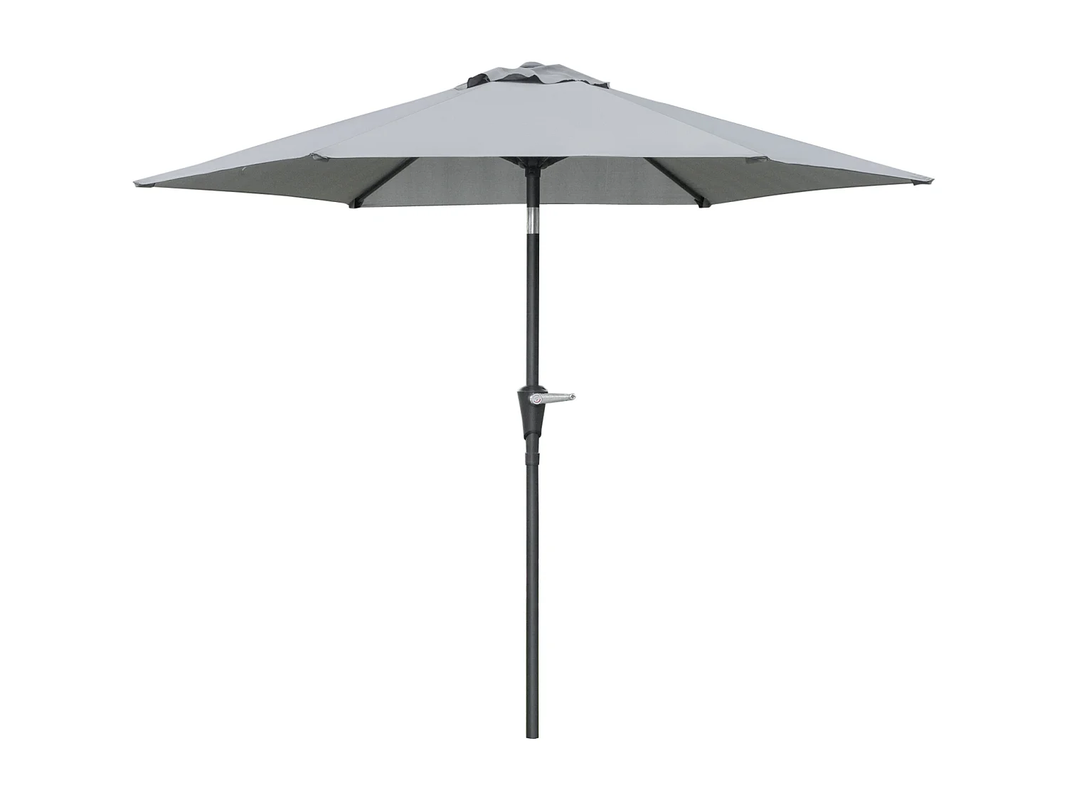Ombrellone da giardino a manovella inclinabile 2.3x2m grigio