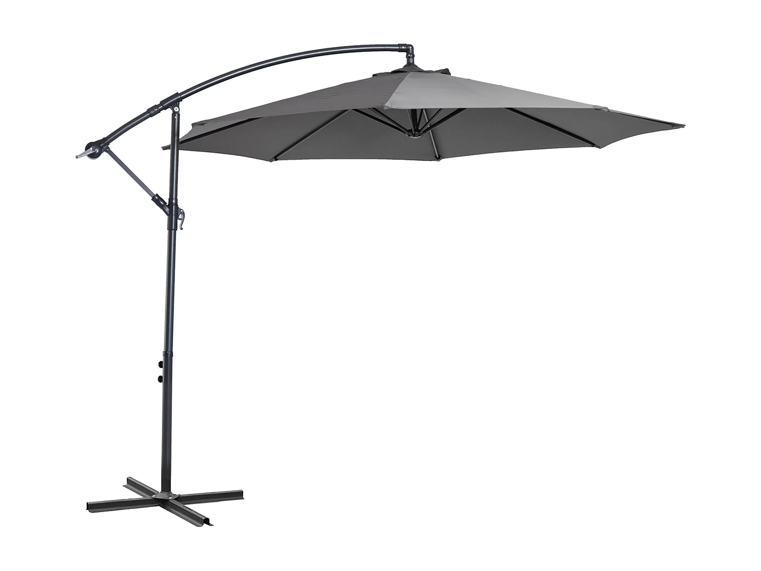 Ombrellone da esterni con manovella 3x2.5 m grigio