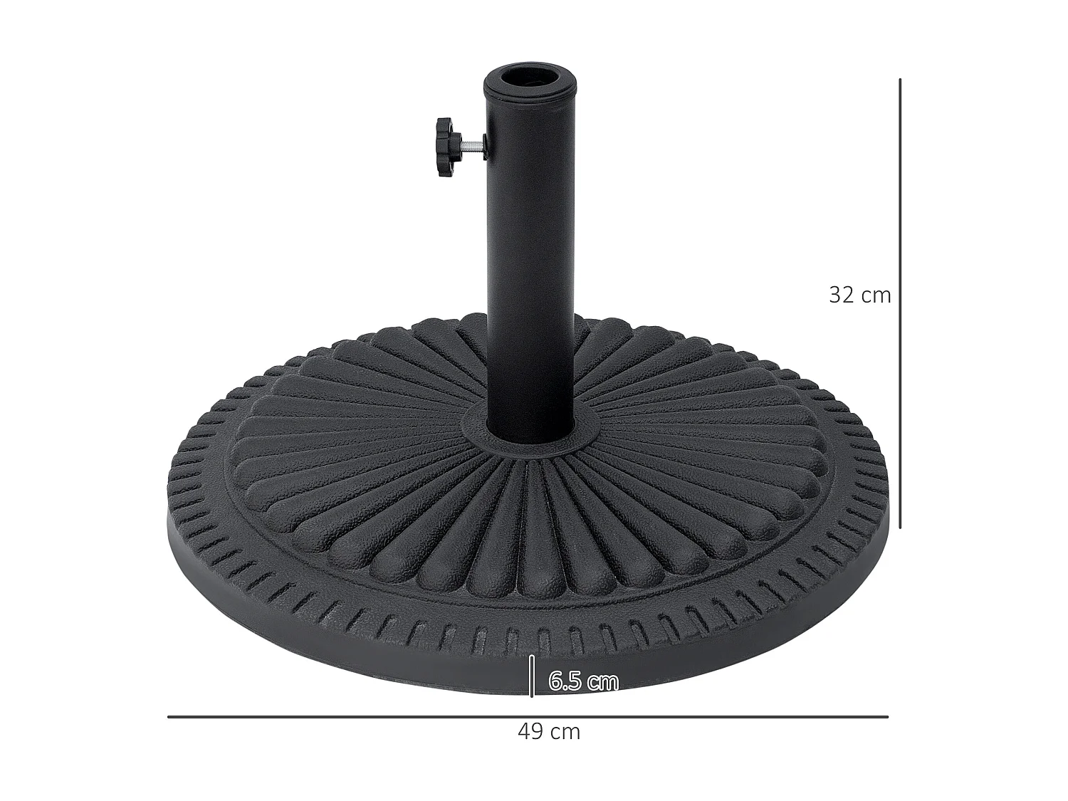 Base ombrellone in HDPE da 14kg per pali da ø35-38-48mm