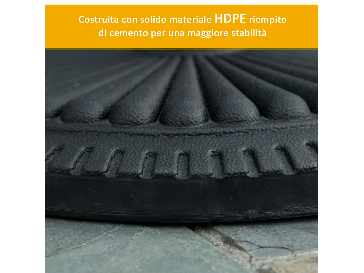 Base ombrellone in HDPE da 14kg per pali da ø35-38-48mm