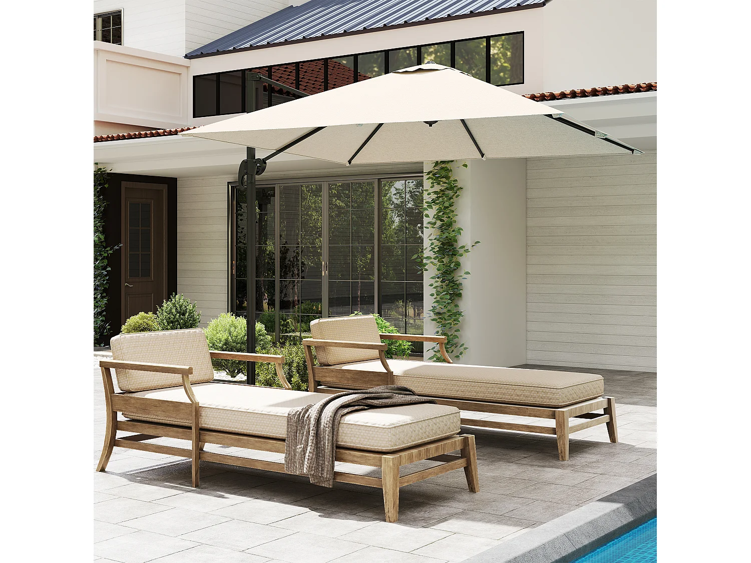 Ombrellone da giardino inclinabile e girevole a 360°