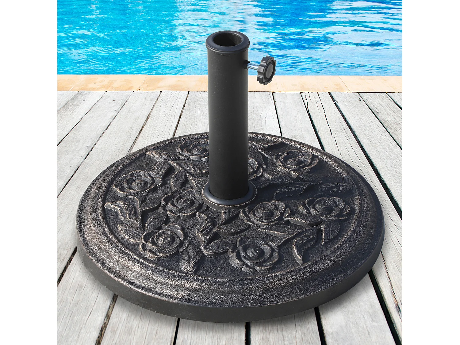 Base per ombrellone 9kg in resina con finiture bronzo