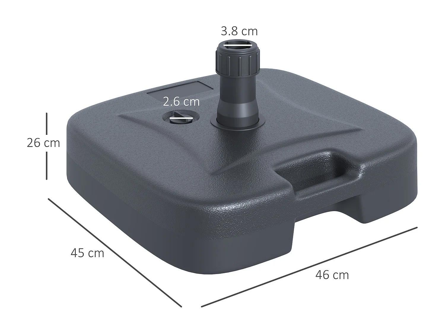 Base per Ombrellone da Giardino in HDPE  Basamento per Ombrellone con Maniglia