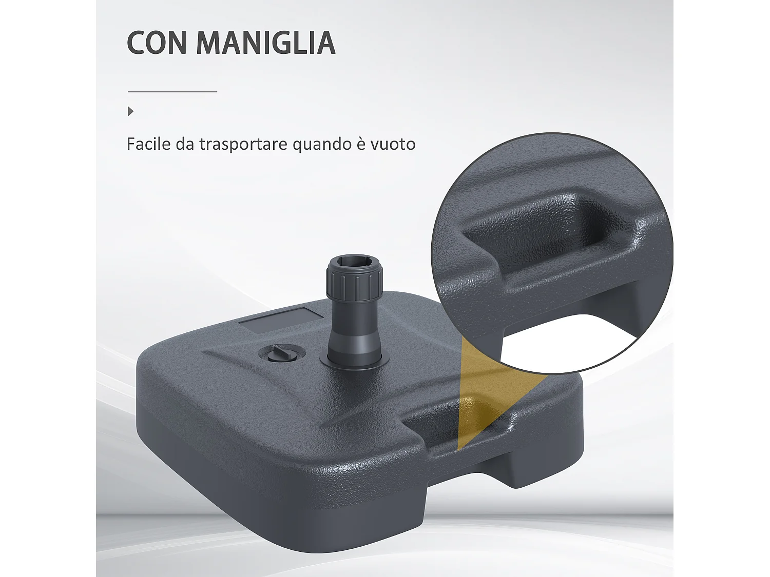 Base per Ombrellone da Giardino in HDPE  Basamento per Ombrellone con Maniglia