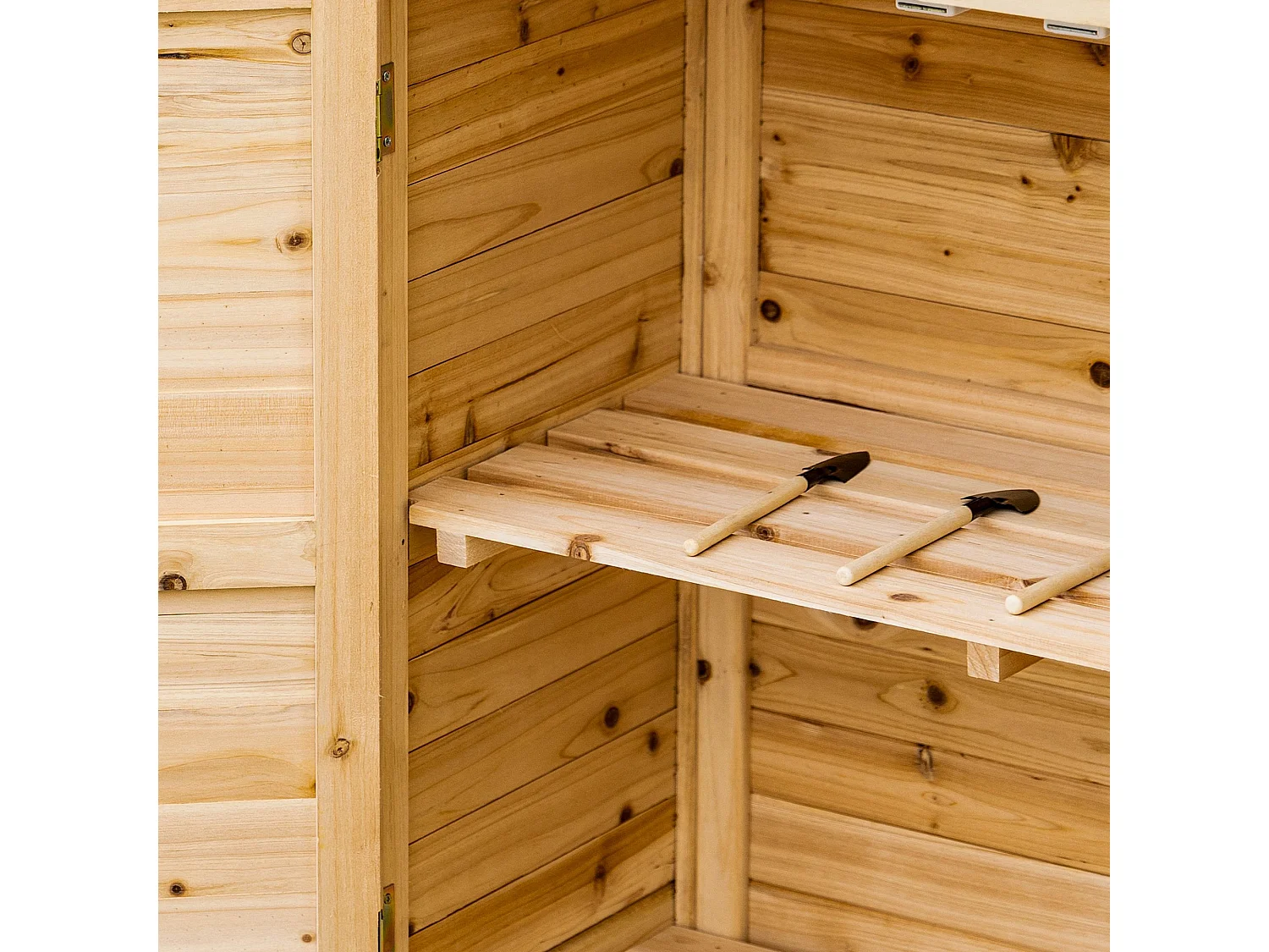 Armadietto da esterno a 2 ripiani in legno di abete