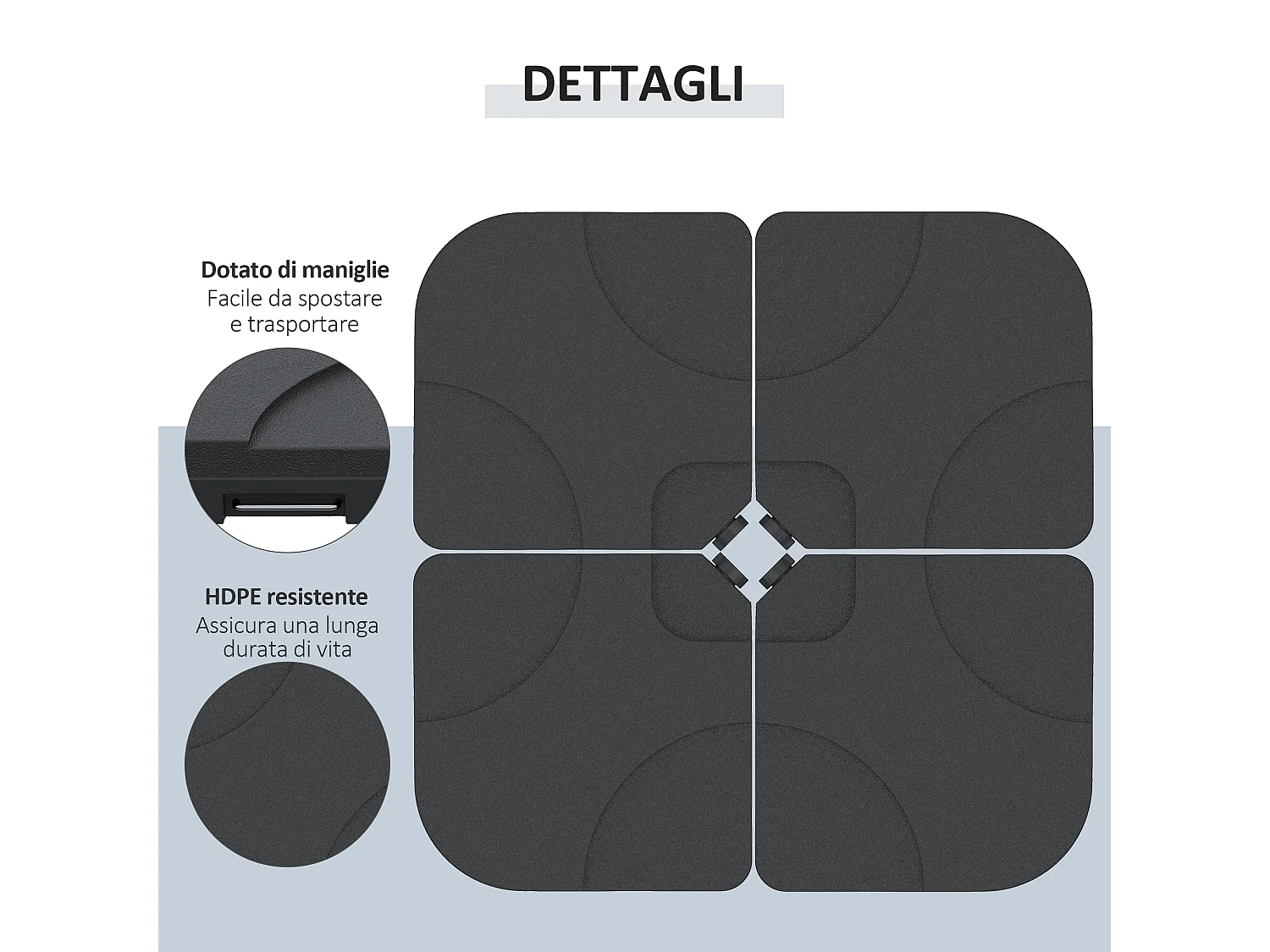 Set 4pz Base per Ombrellone da Giardino