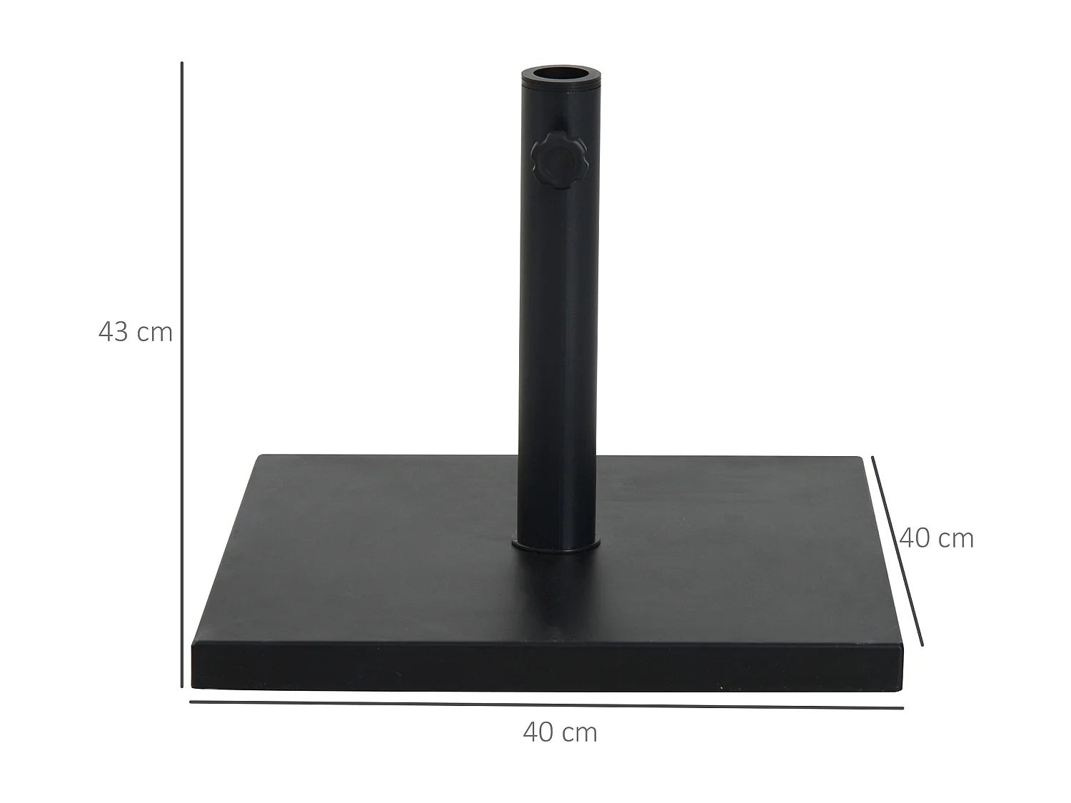 Base per ombrellone da giardino da 13kg in cemento nero
