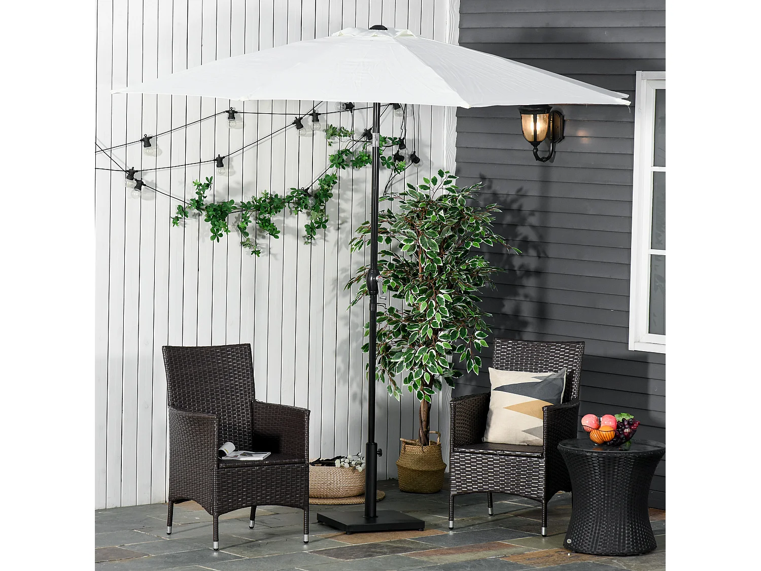 Base per ombrellone da giardino da 13kg in cemento nero