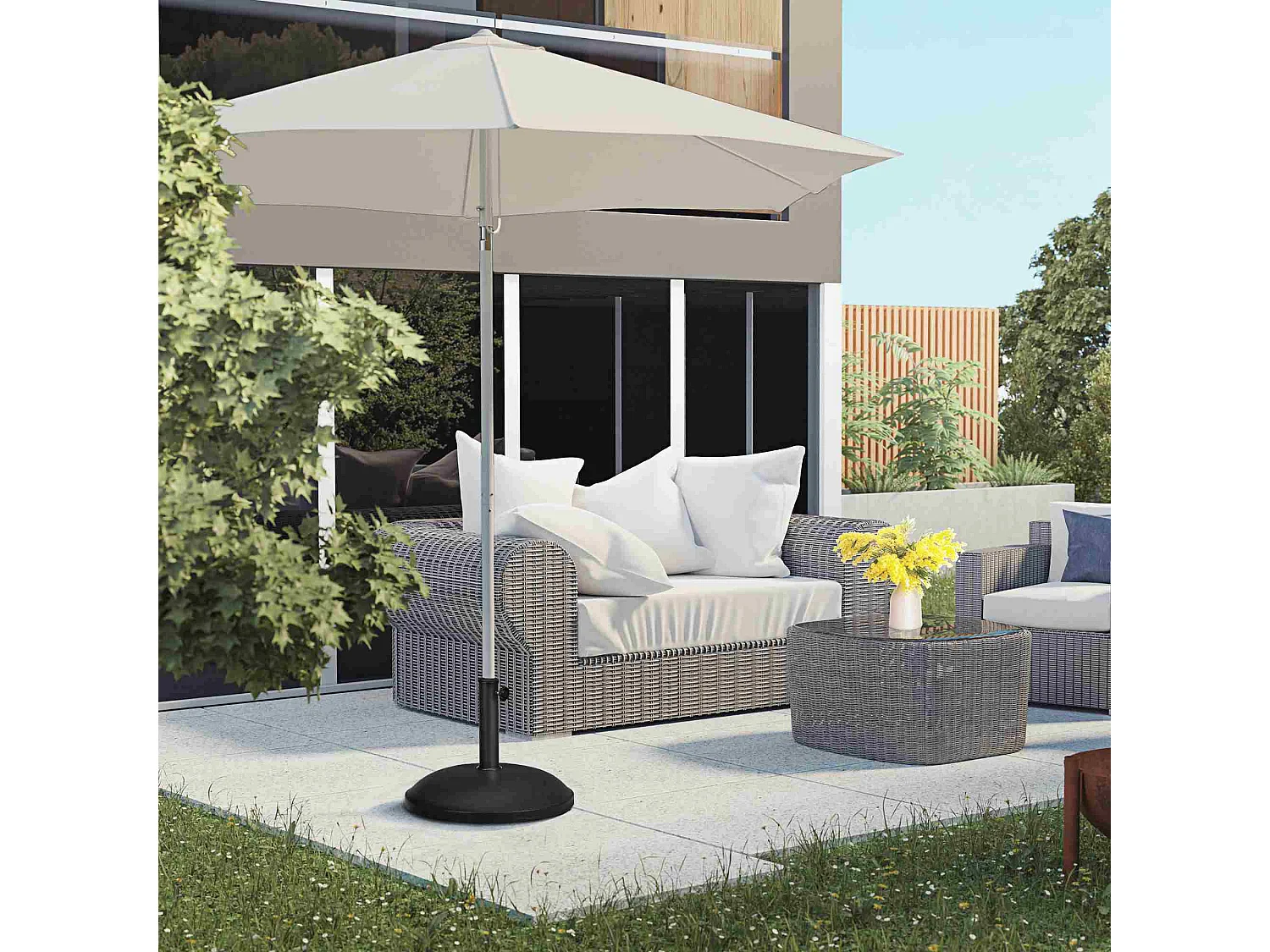 Base per ombrellone da giardino con palo di ø35 38 48mm nera