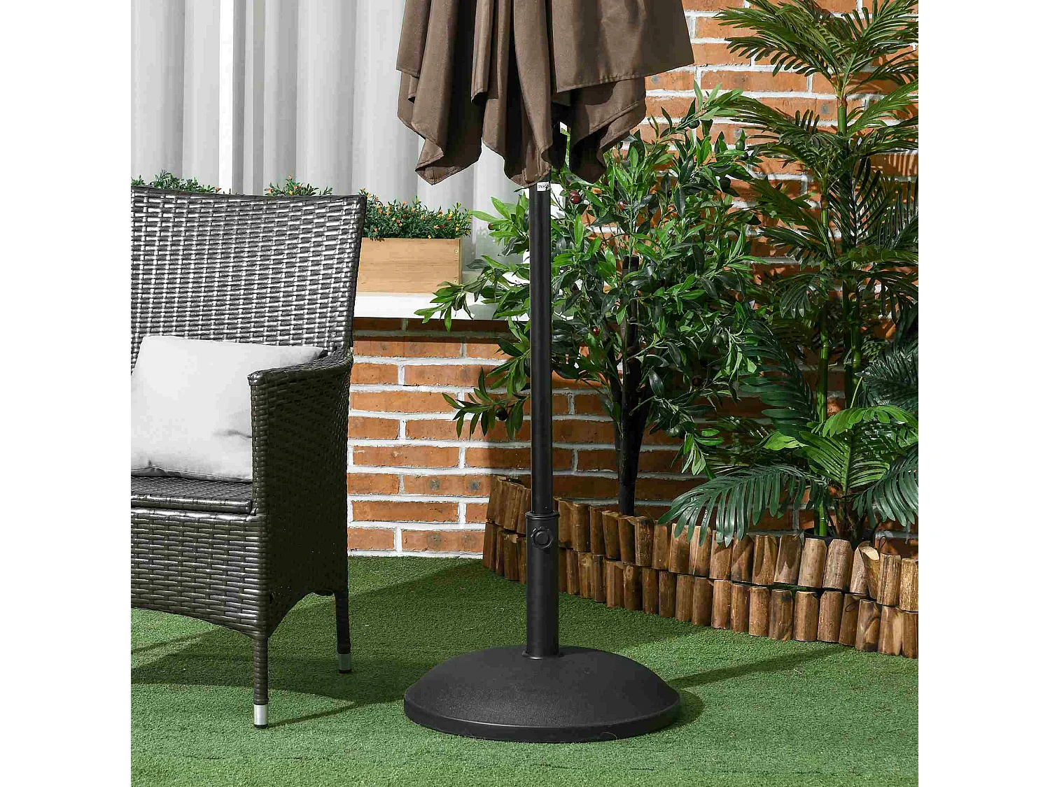 Base per ombrellone da giardino con palo di ø35 38 48mm nera