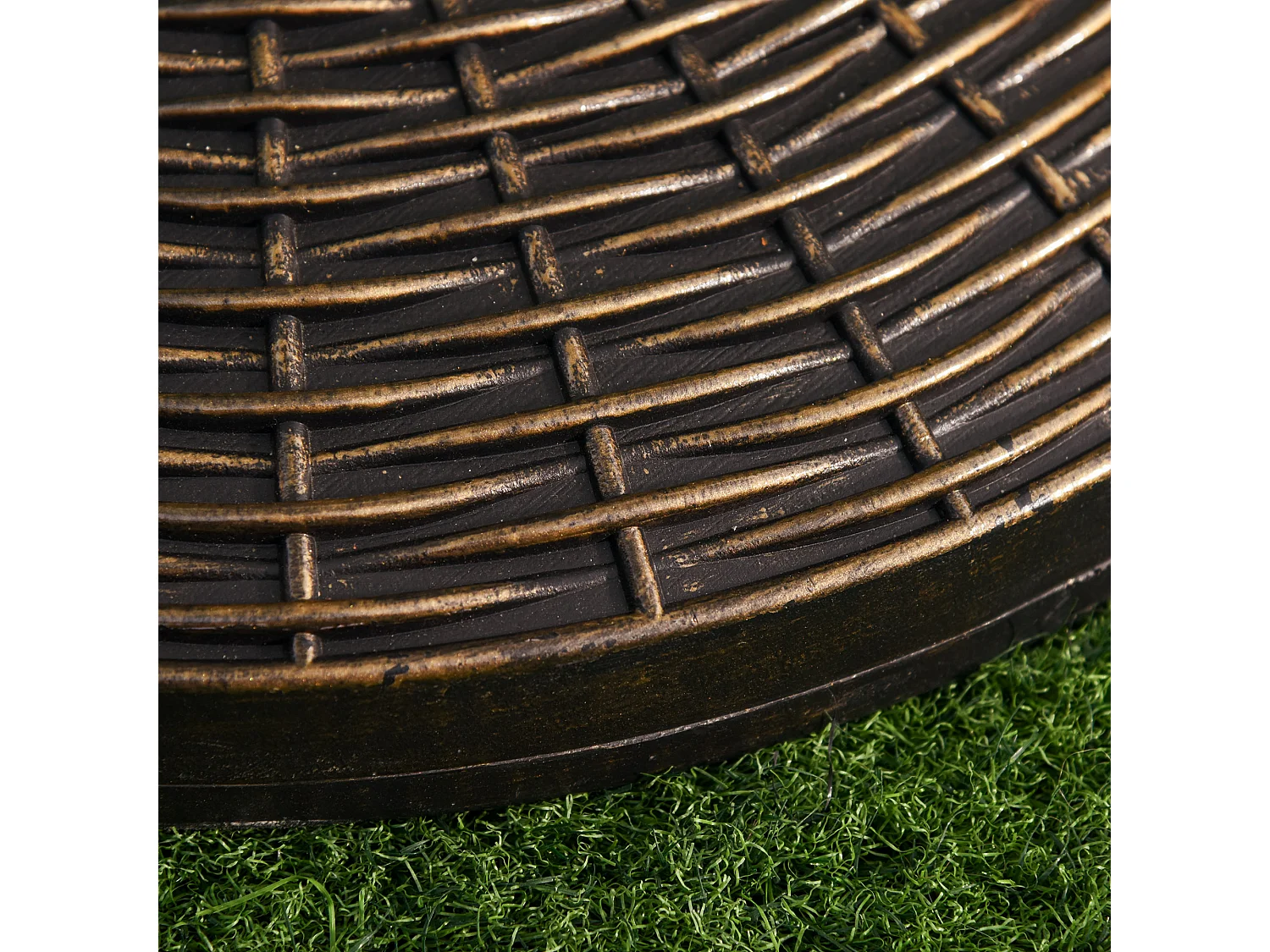 Base ombrellone effetto rattan 25kg per pali da 35-38-48mm
