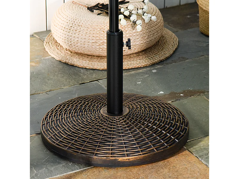 Base ombrellone effetto rattan 25kg per pali da 35-38-48mm