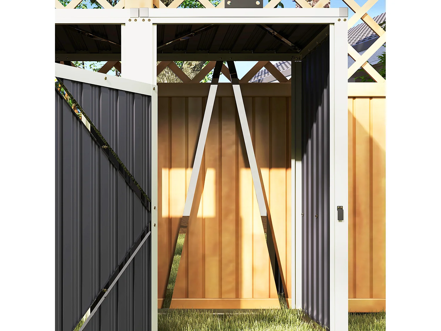 Copri bidoni spazzatura a 2 sezioni con coperchio sollevabile grigio