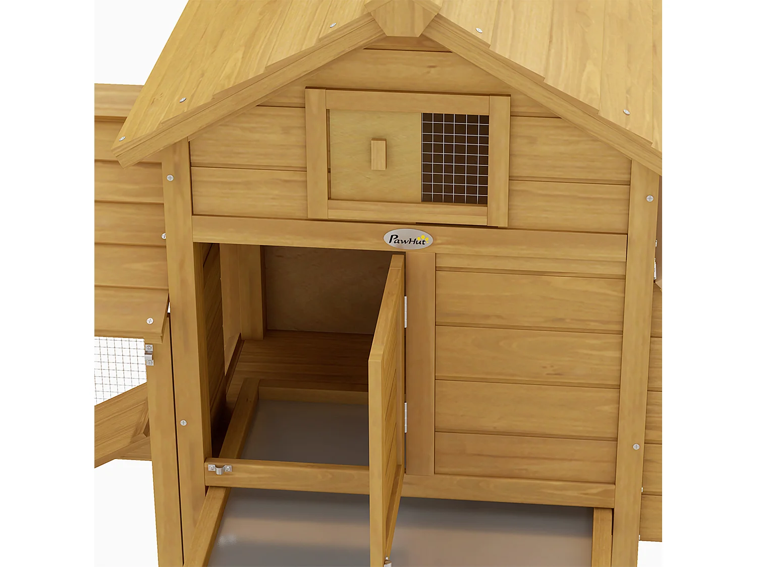 PawHut Pollaio per Galline Ovaiole da Esterno in Legno con Recinzione per Giardino, 150.5x54x87 cm