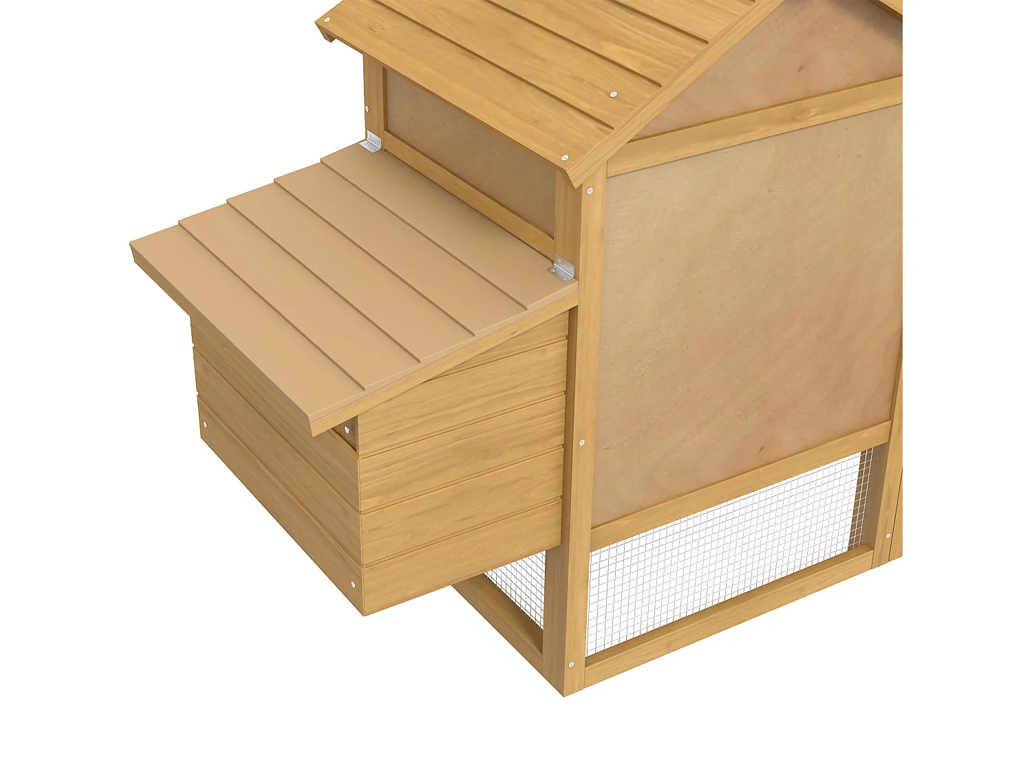 PawHut Pollaio per Galline Ovaiole da Esterno in Legno con Recinzione per Giardino, 150.5x54x87 cm