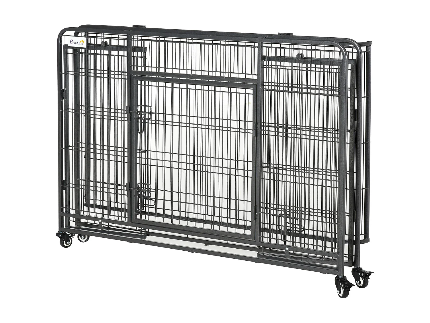 Kennel gabbia per cani pieghevole porta con blocco 4 ruote