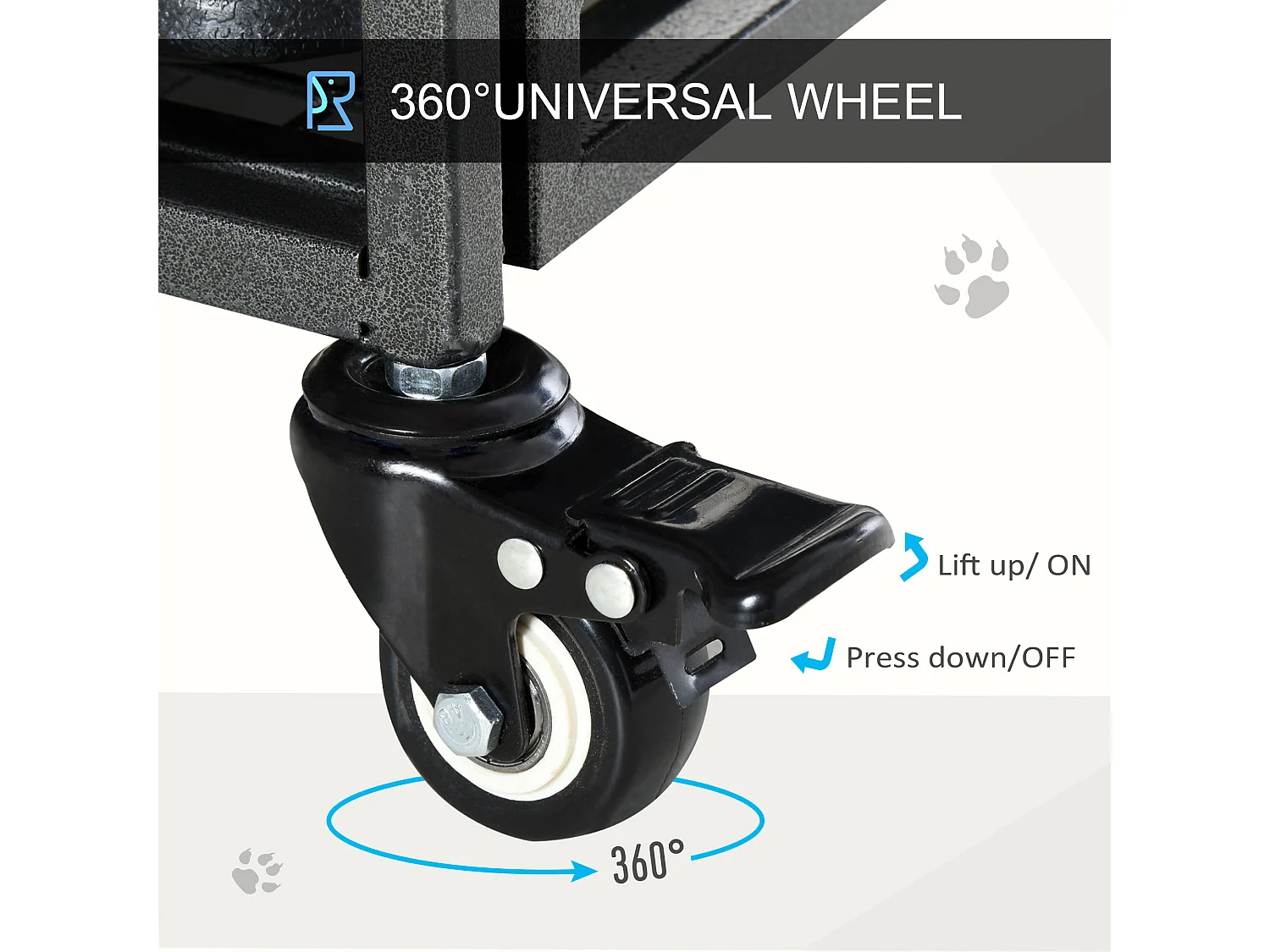 Kennel gabbia per cani pieghevole porta con blocco 4 ruote