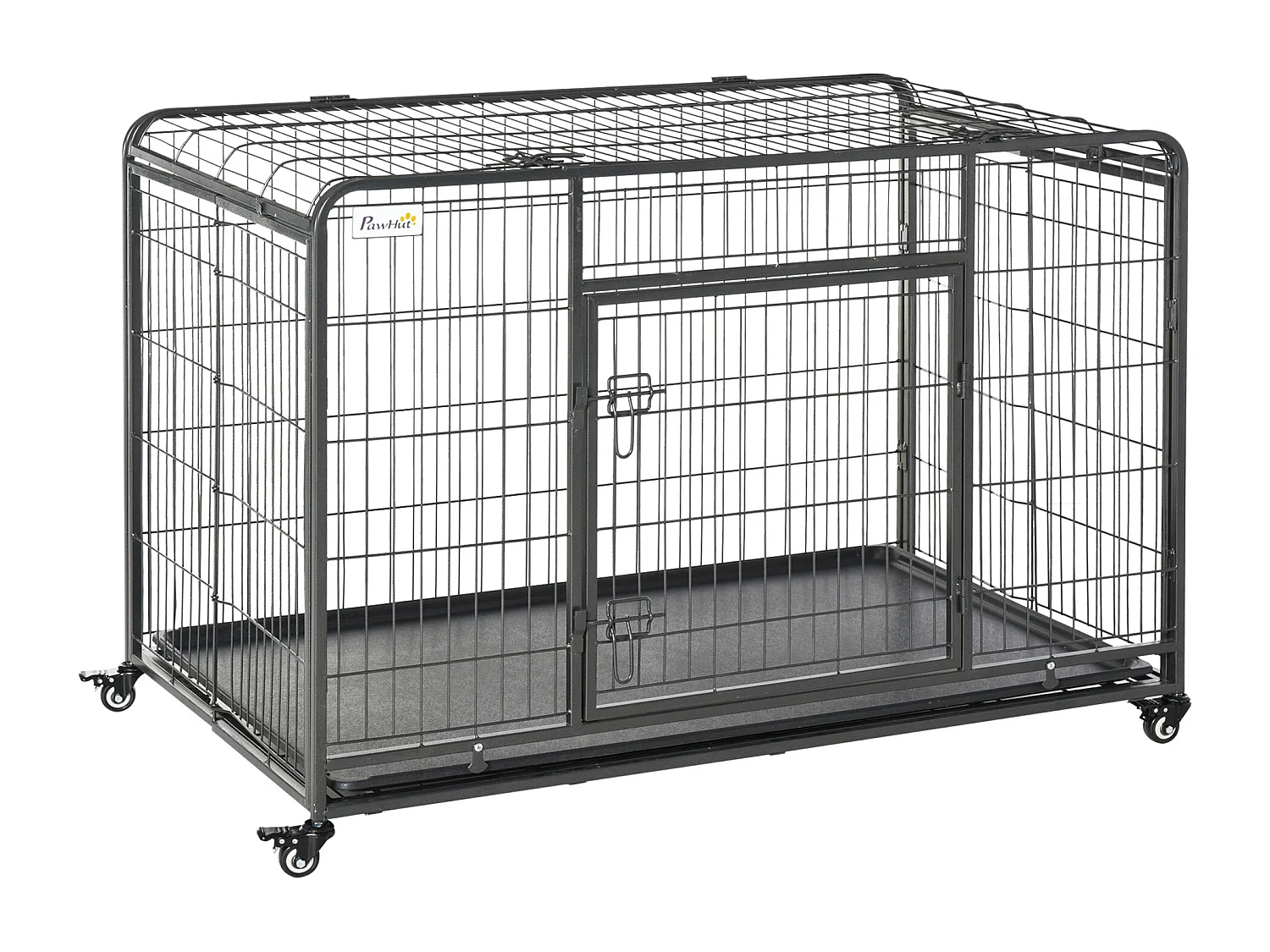 Kennel gabbia per cani pieghevole porta con blocco 4 ruote