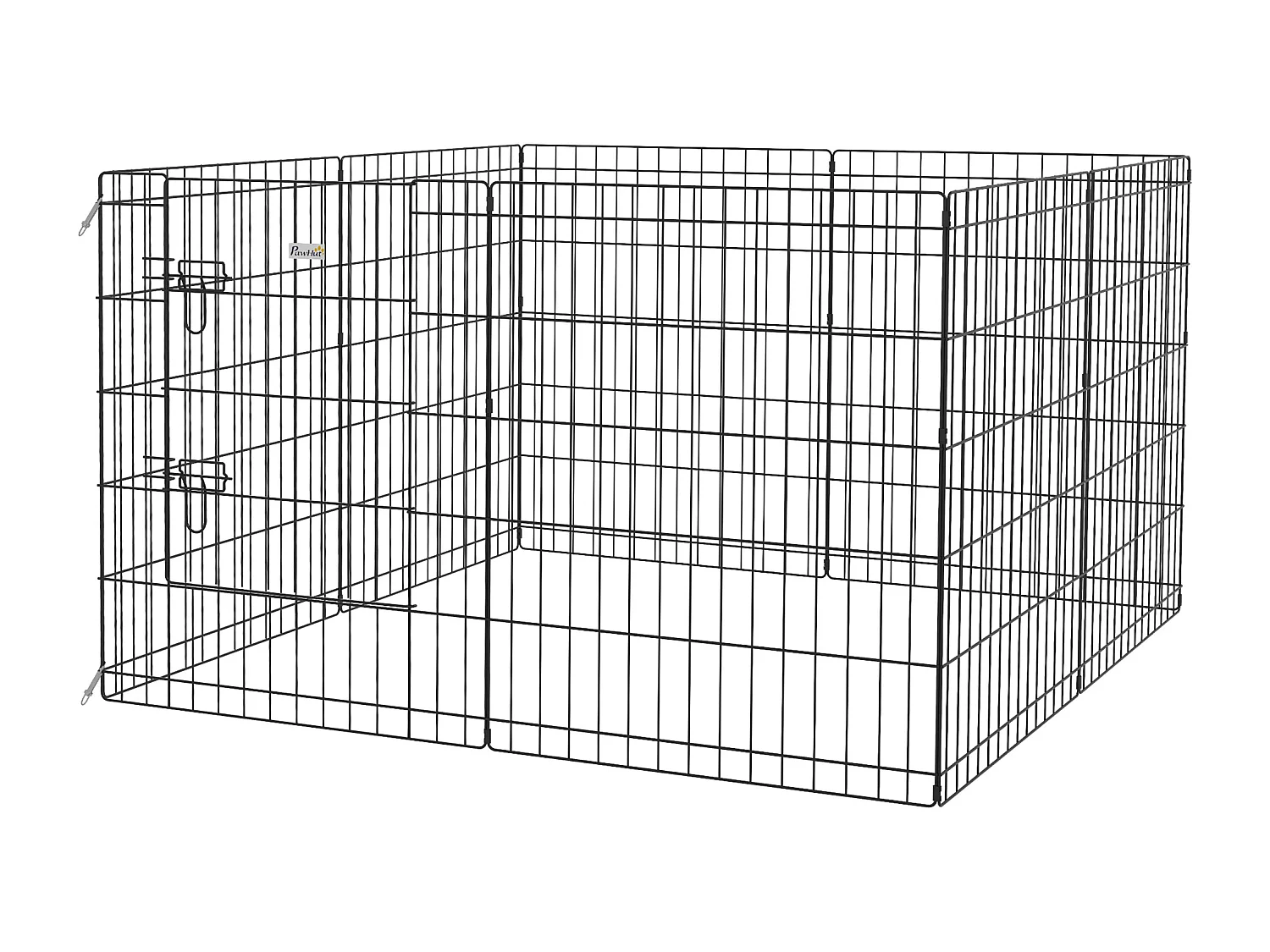Recinto per cani e cuccioli da 8 pezzi in filo di ferro nero