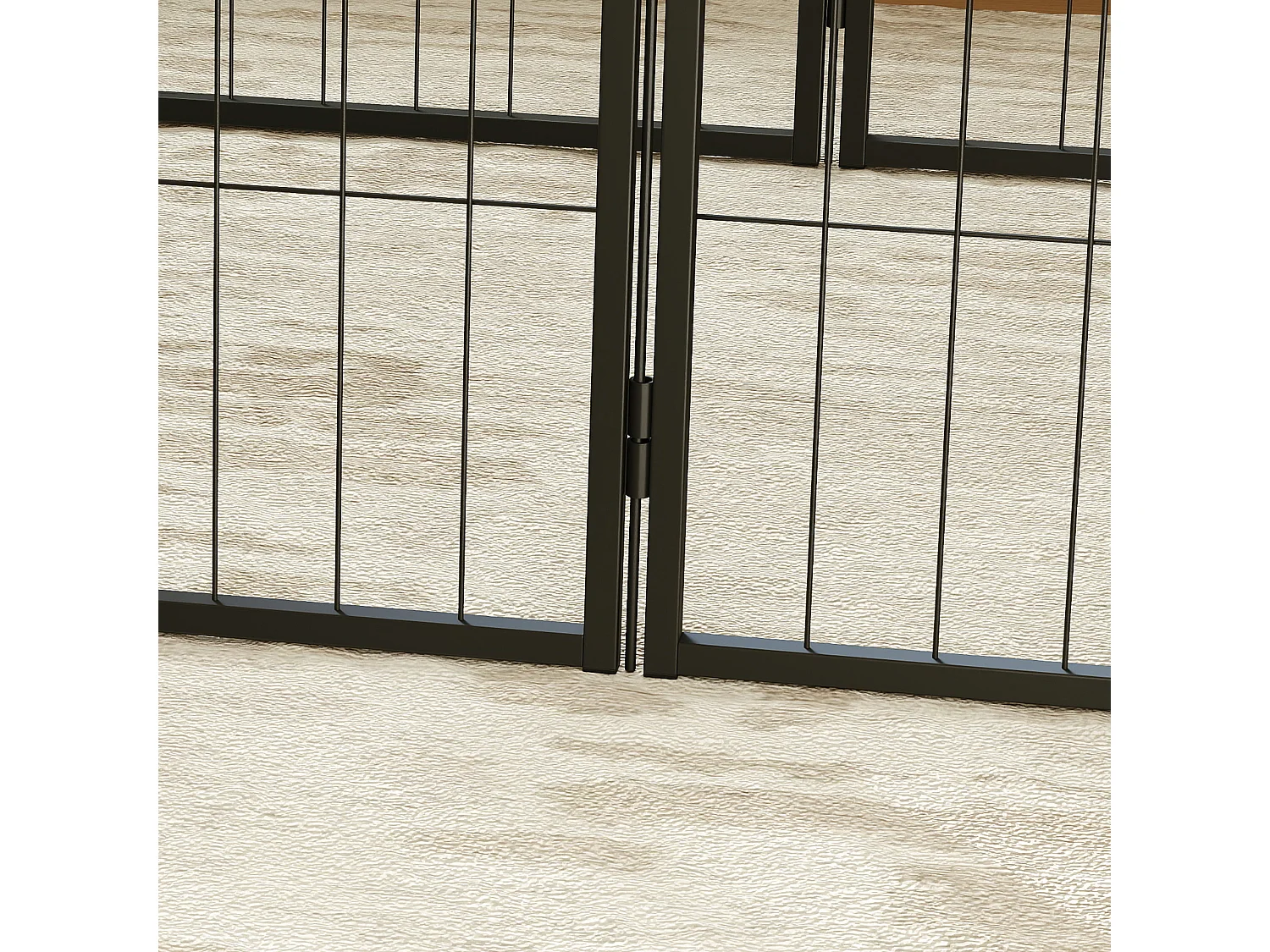 Recinto per cani a 6 pannelli da 80x1.5x60 cm in acciaio grigio scuro