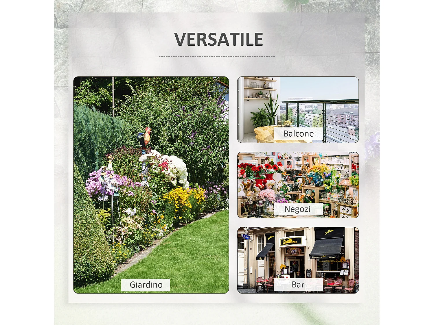 Fioriera da esterno portavasi ganci per ringhiera in metallo