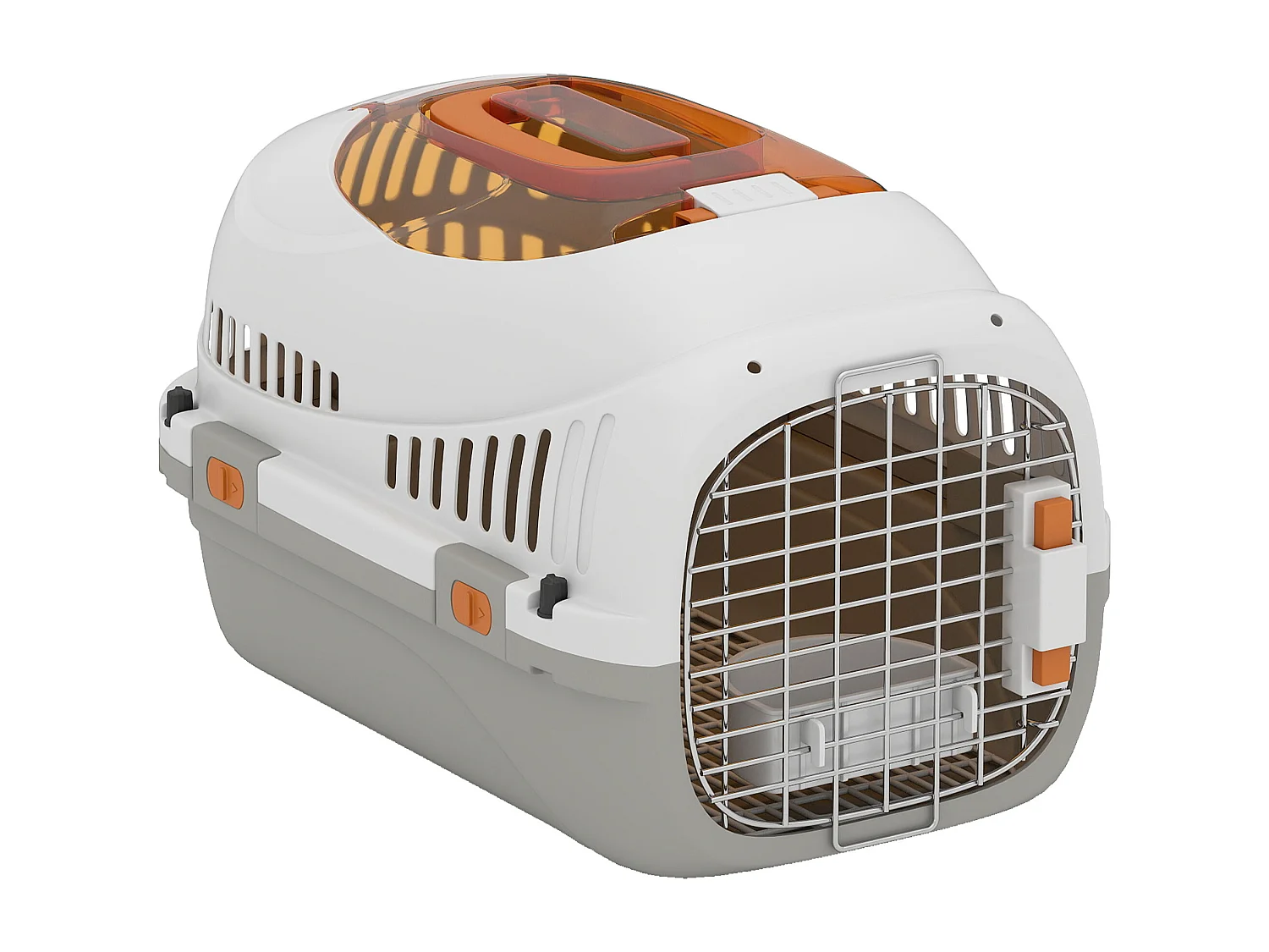 Trasportino per gatti e cani fino 4 kg con finestra superiore grigio