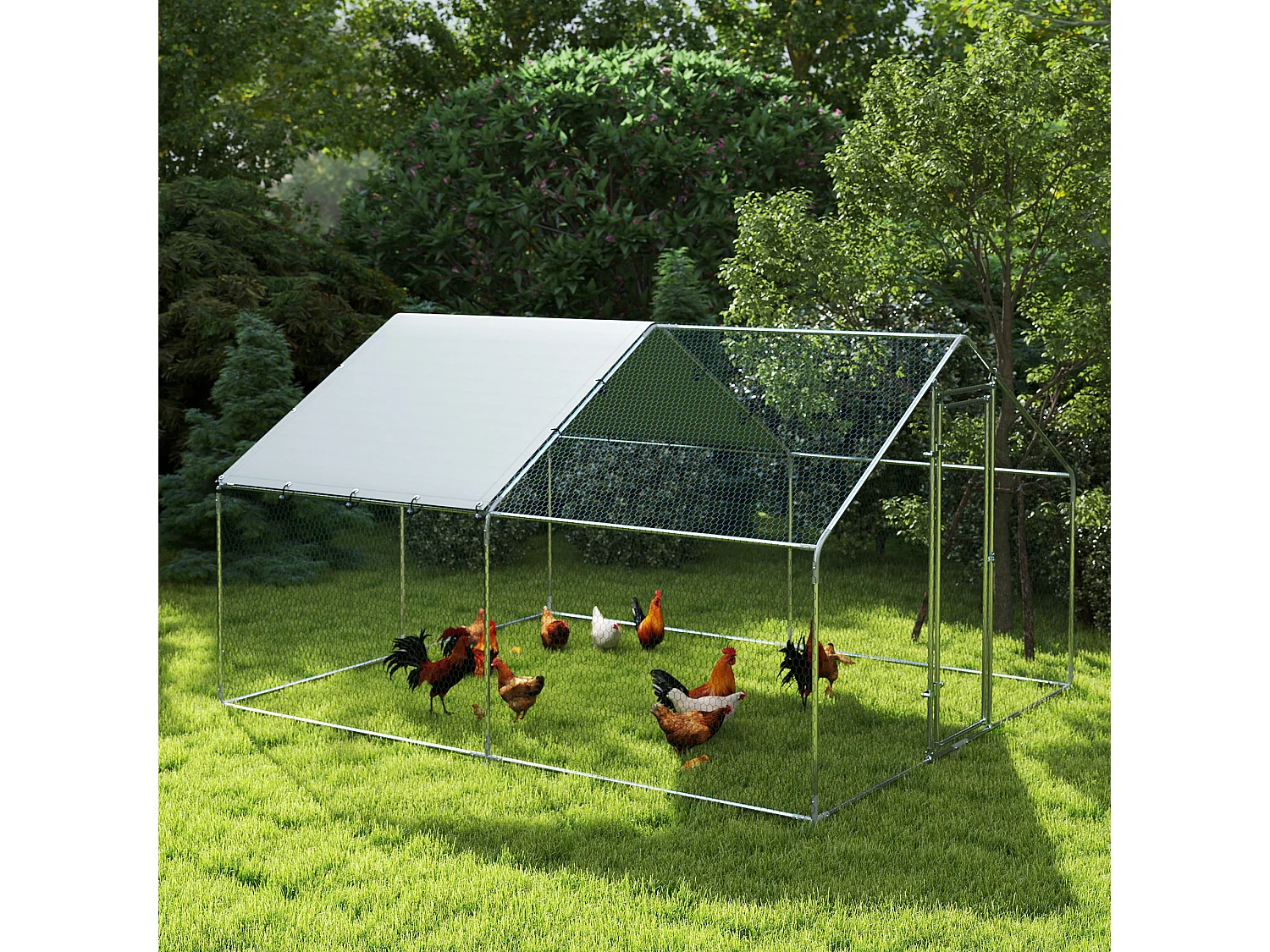 Recinto per galline da 10.2m² per 10-15 galline con tetto impermeabile