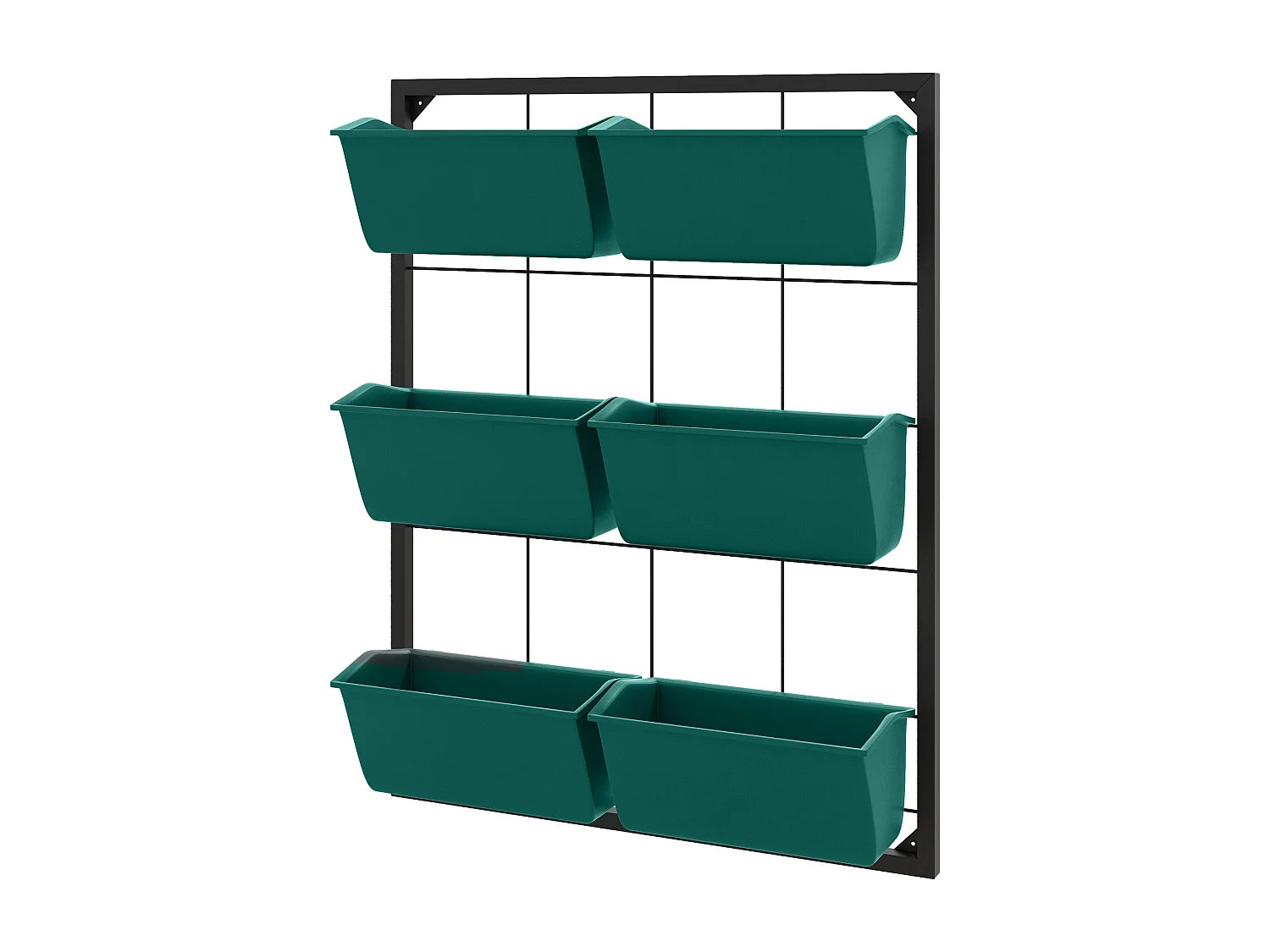 6 vasi da giardino su 3 livelli in acciaio e plastica verde