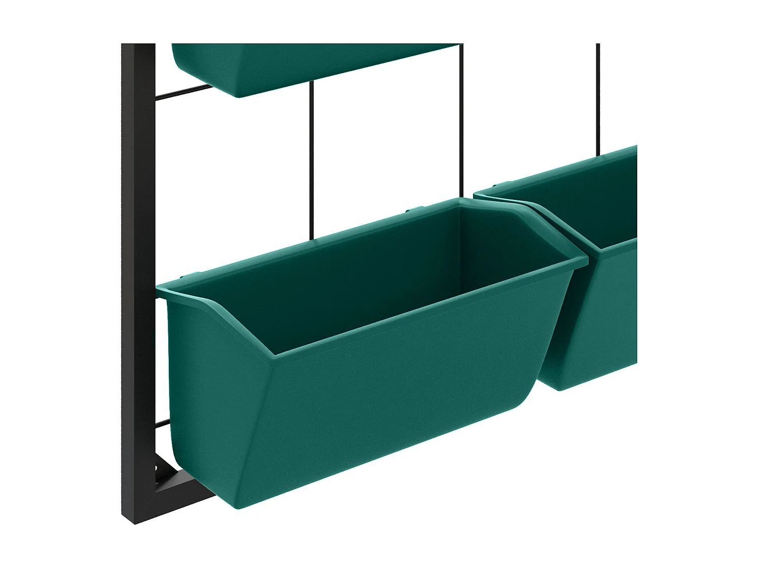 6 vasi da giardino su 3 livelli in acciaio e plastica verde