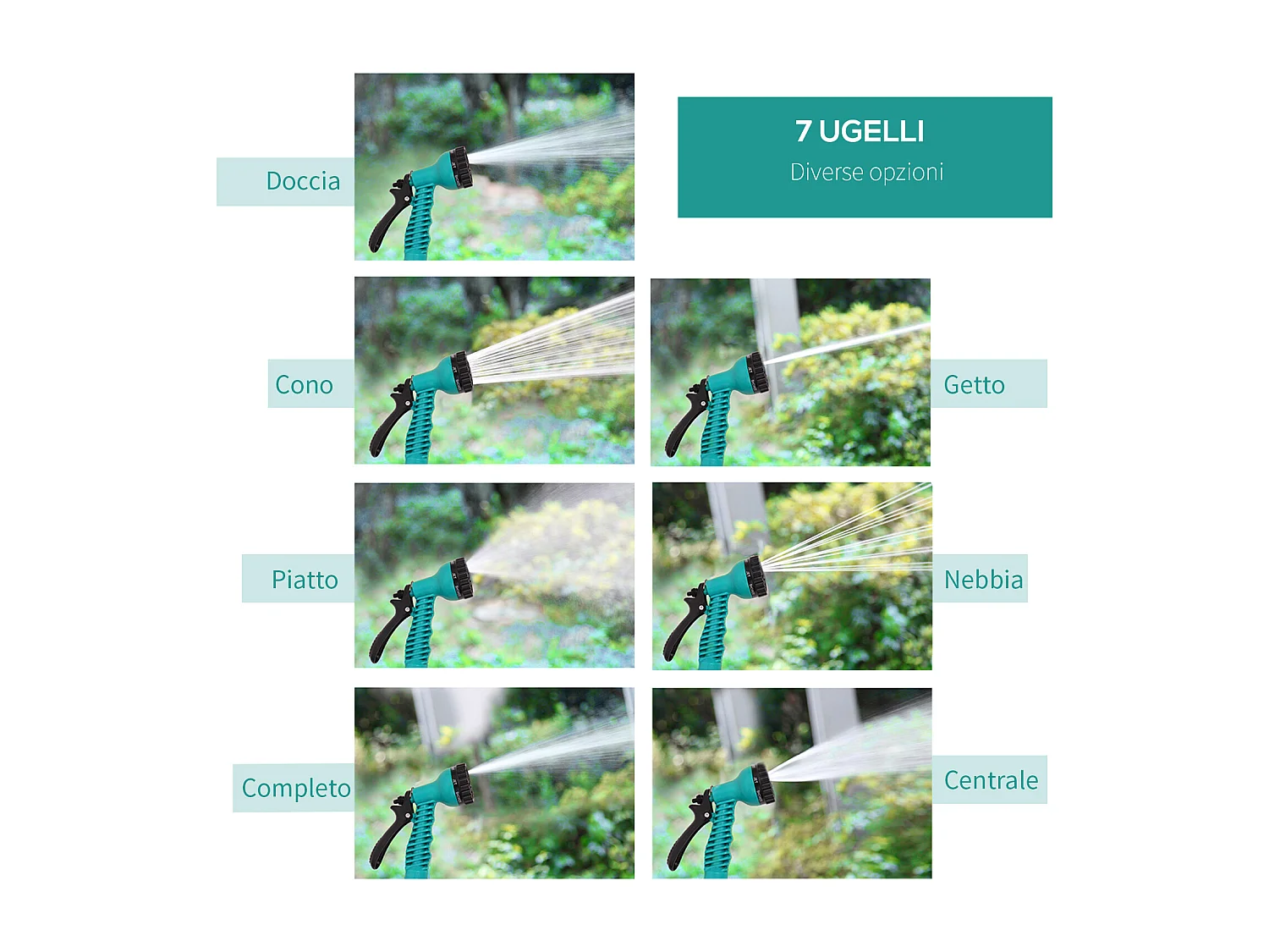 Avvolgitubo automatico a parete 10m da giardino nero e azzurro