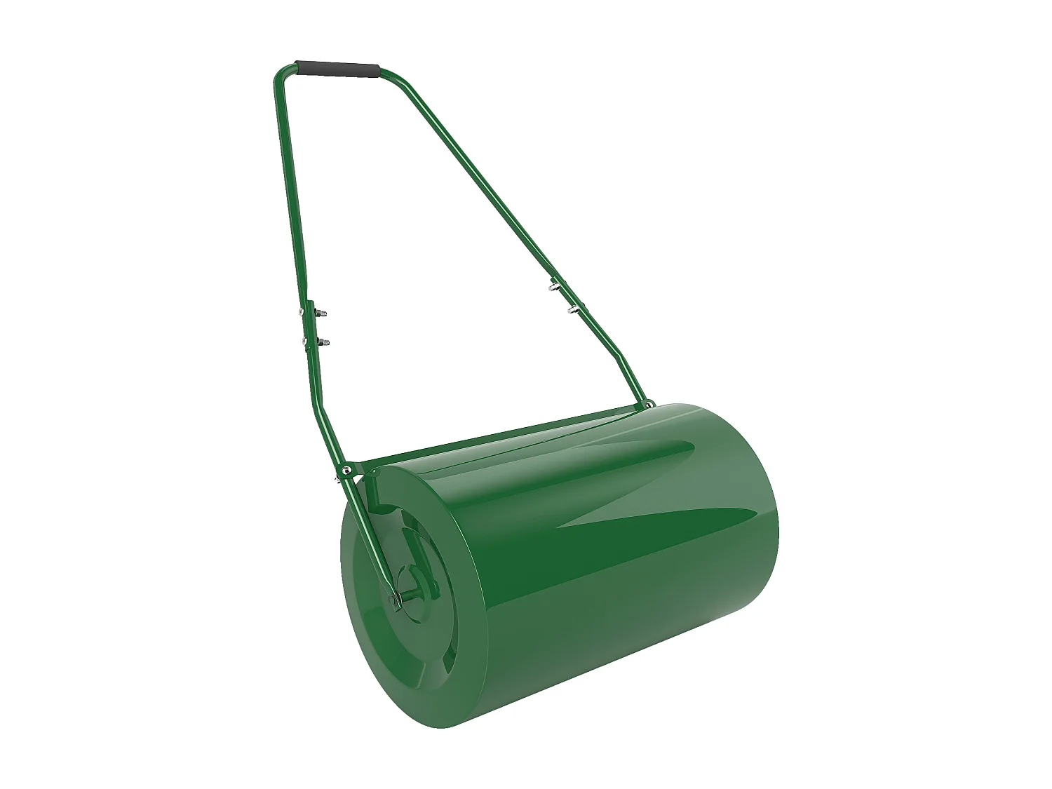 Rullo per prato da 63l di capacità in metallo 123x58x40 cm verde scuro