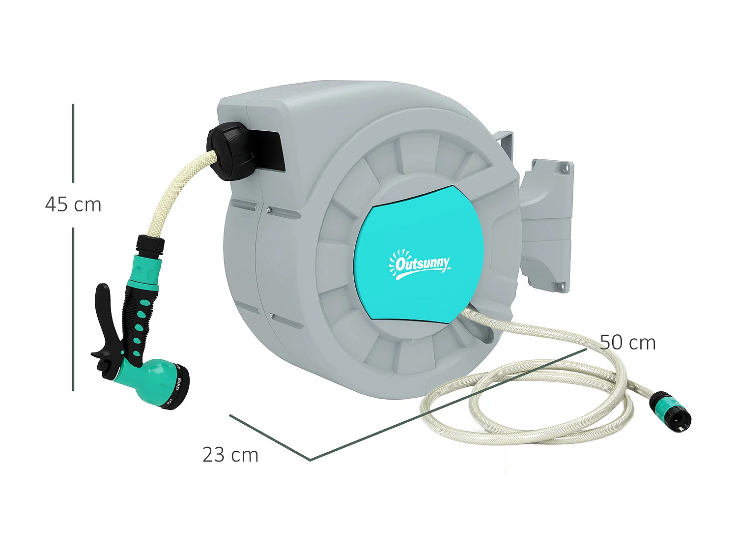 Avvolgitubo automatico a parete e portatile 30+2m e 7 getti