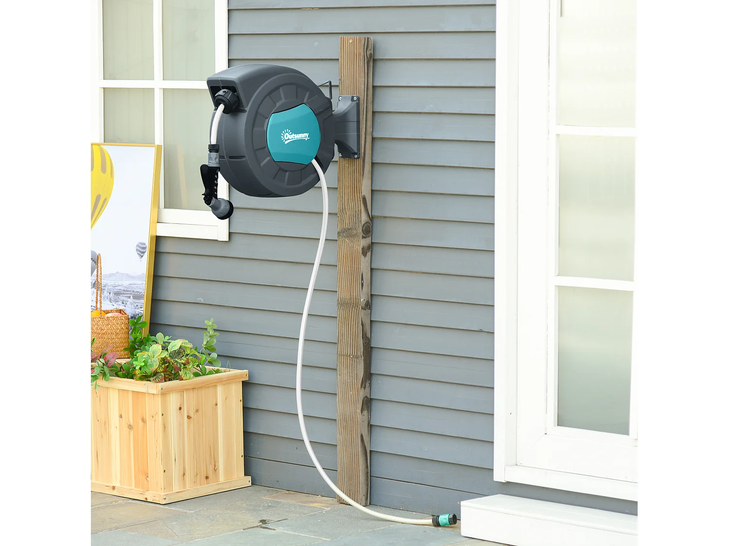 Avvolgitubo automatico a parete girevole a 180° tubo 15m