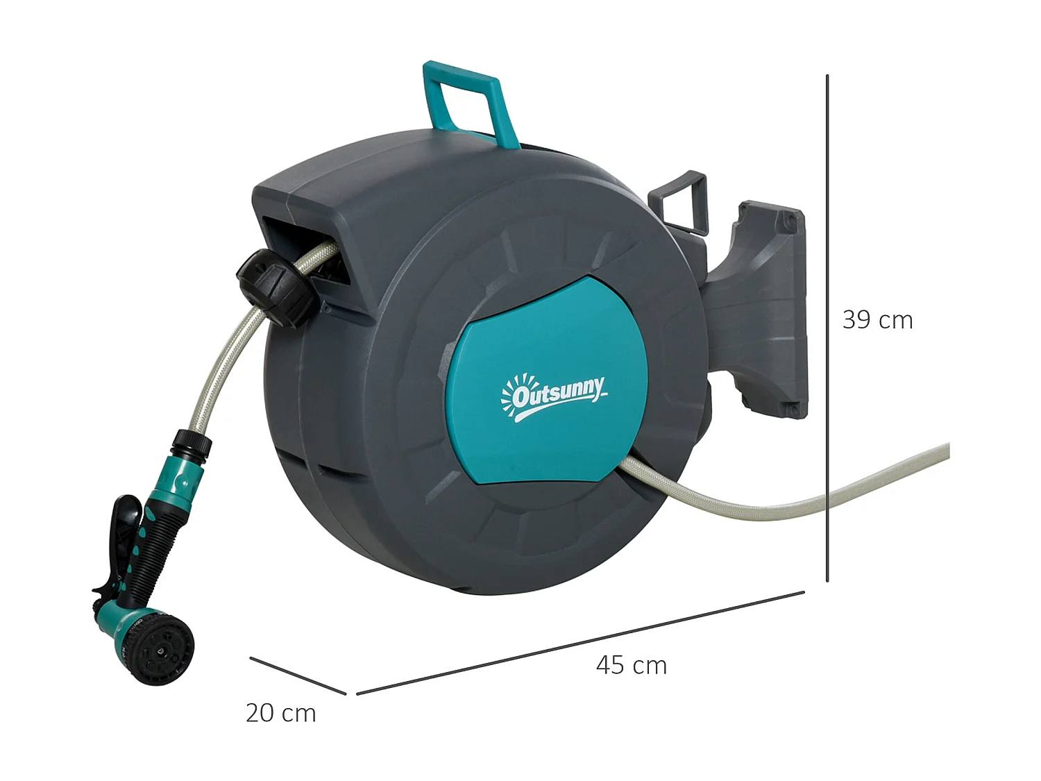 Avvolgitubo automatico a parete girevole a 180° tubo 15m