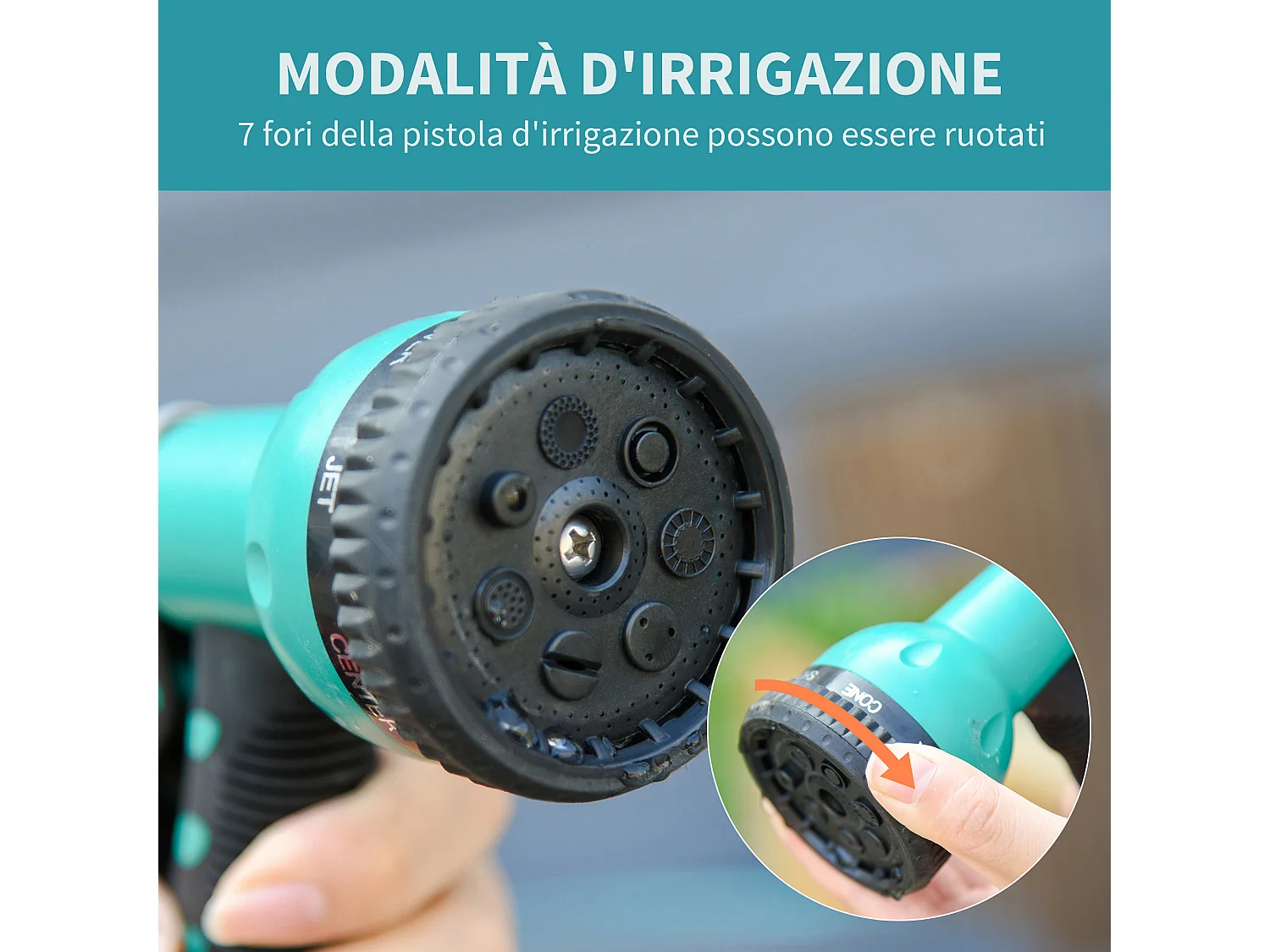 Avvolgitubo automatico a parete girevole a 180° tubo 15m