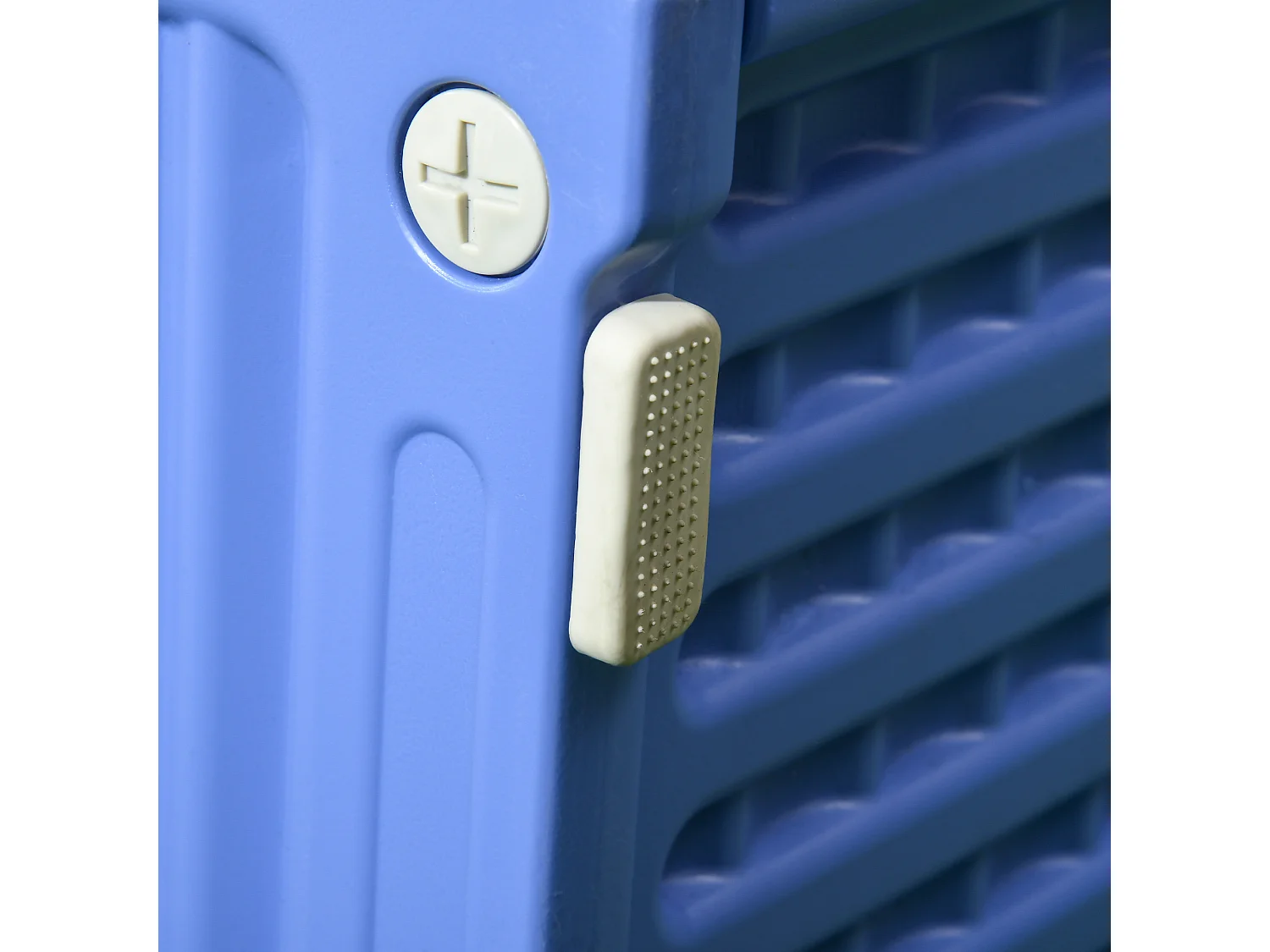 Cuccia per cani taglia piccola da esterno in polietilene blu e bianco