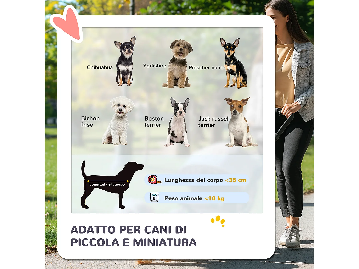 Passeggino per cani pieghevole convertibile in trasportino rosa