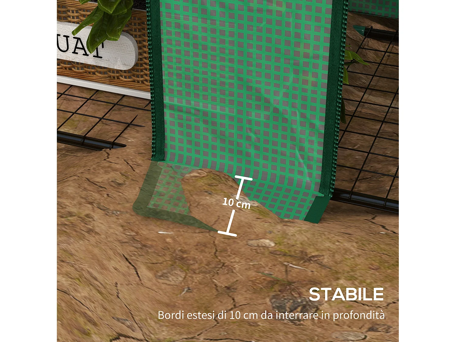 Serra da giardino con 6 ripiani e copertura in PE 143x46x151cm