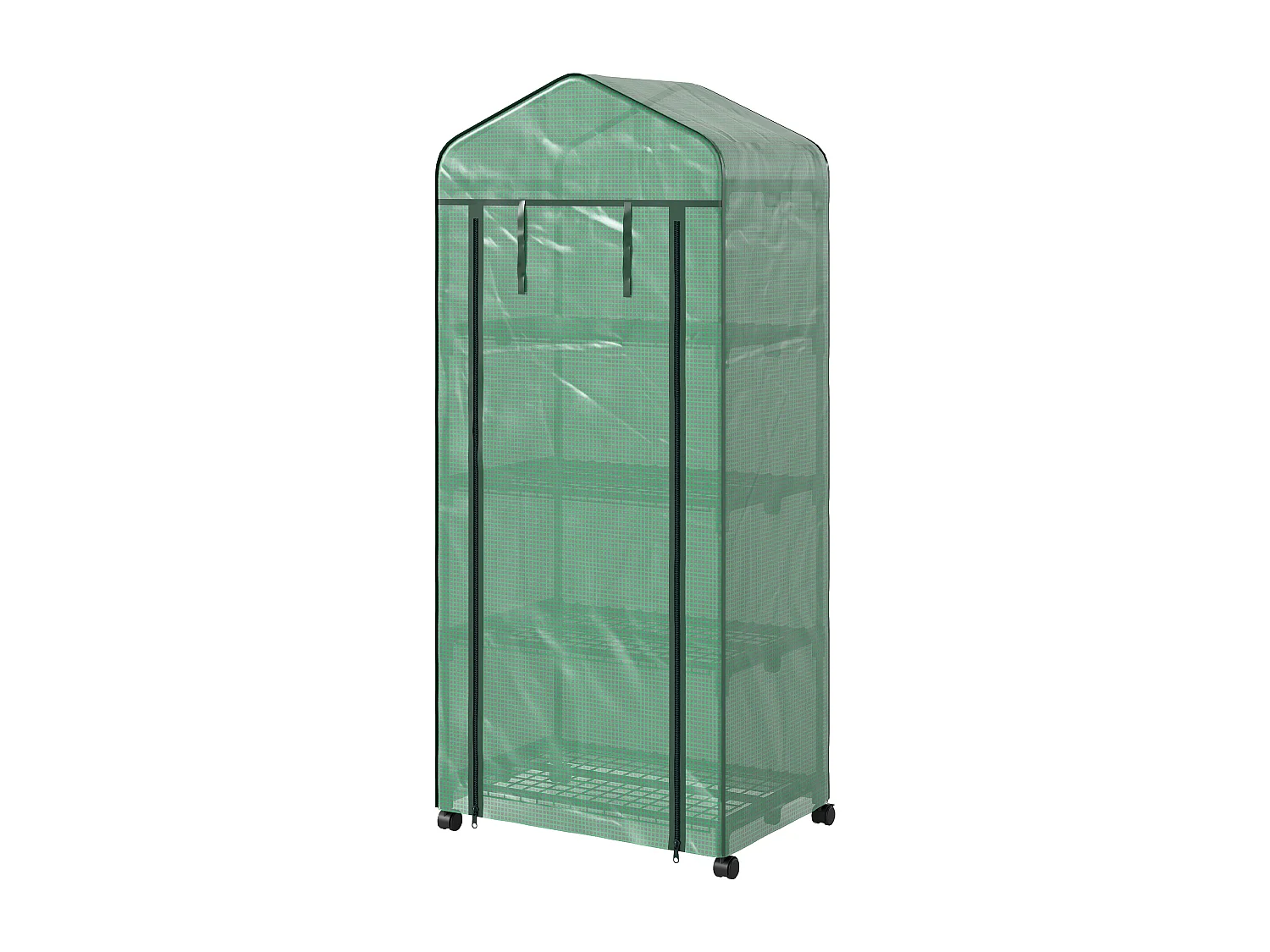 Serra da balcone a 4 livelli con 4 rotelle ingresso avvolgibile verde