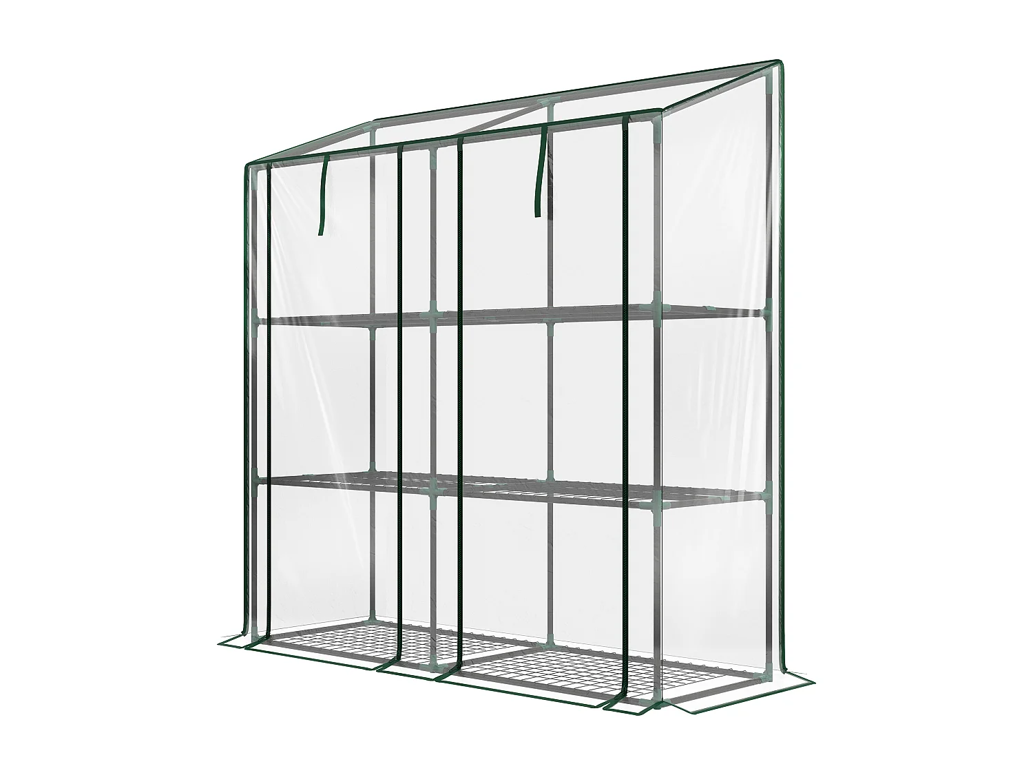 Serra da giardino 6 ripiani e copertura in PE 143x46x151cm trasparente