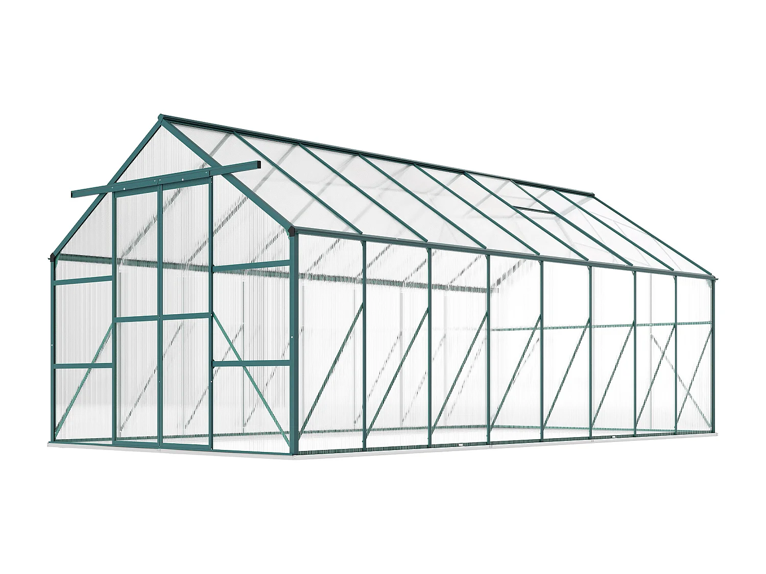 Serra per piante policarbonato 244x500x216cm porta scorrevole