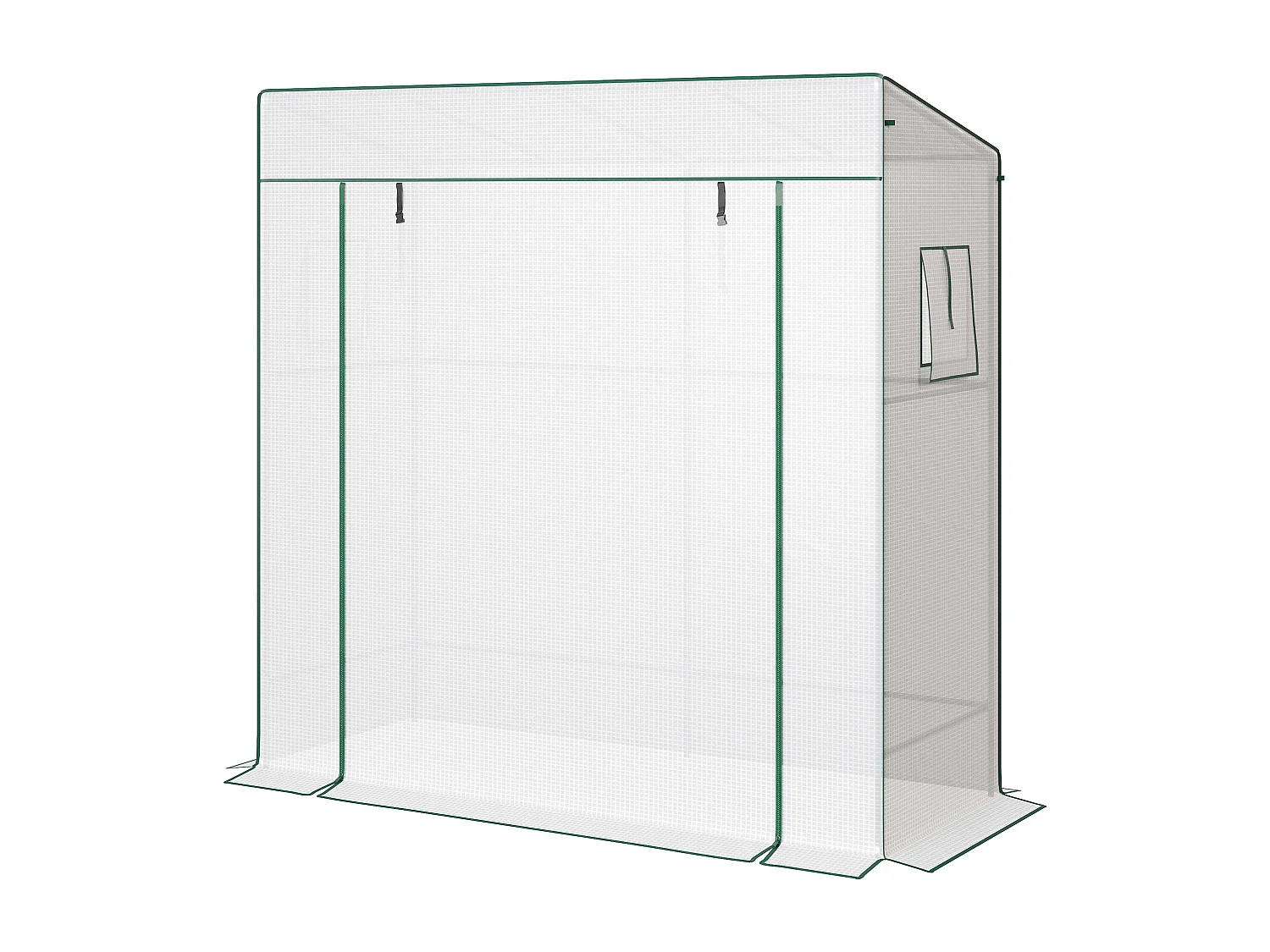 Serra per piante con 2 finestre a rete e porta avvolgibile bianco