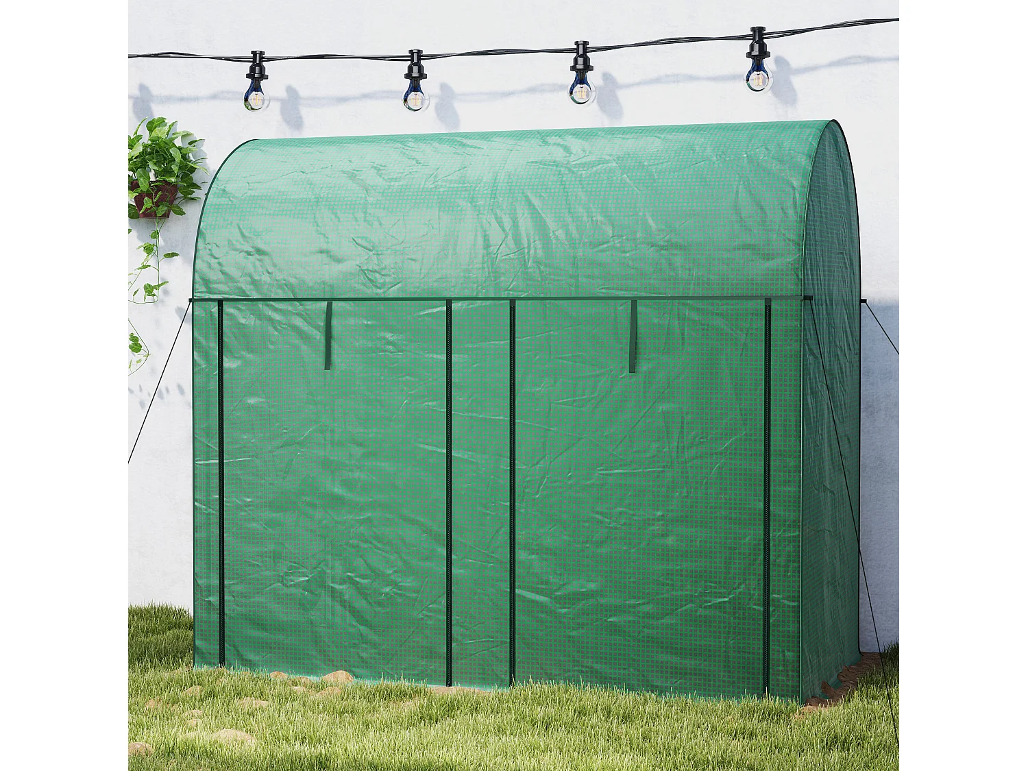 Serra da giardino con 2 porte avvolgibili 2x1x1.78 Verde